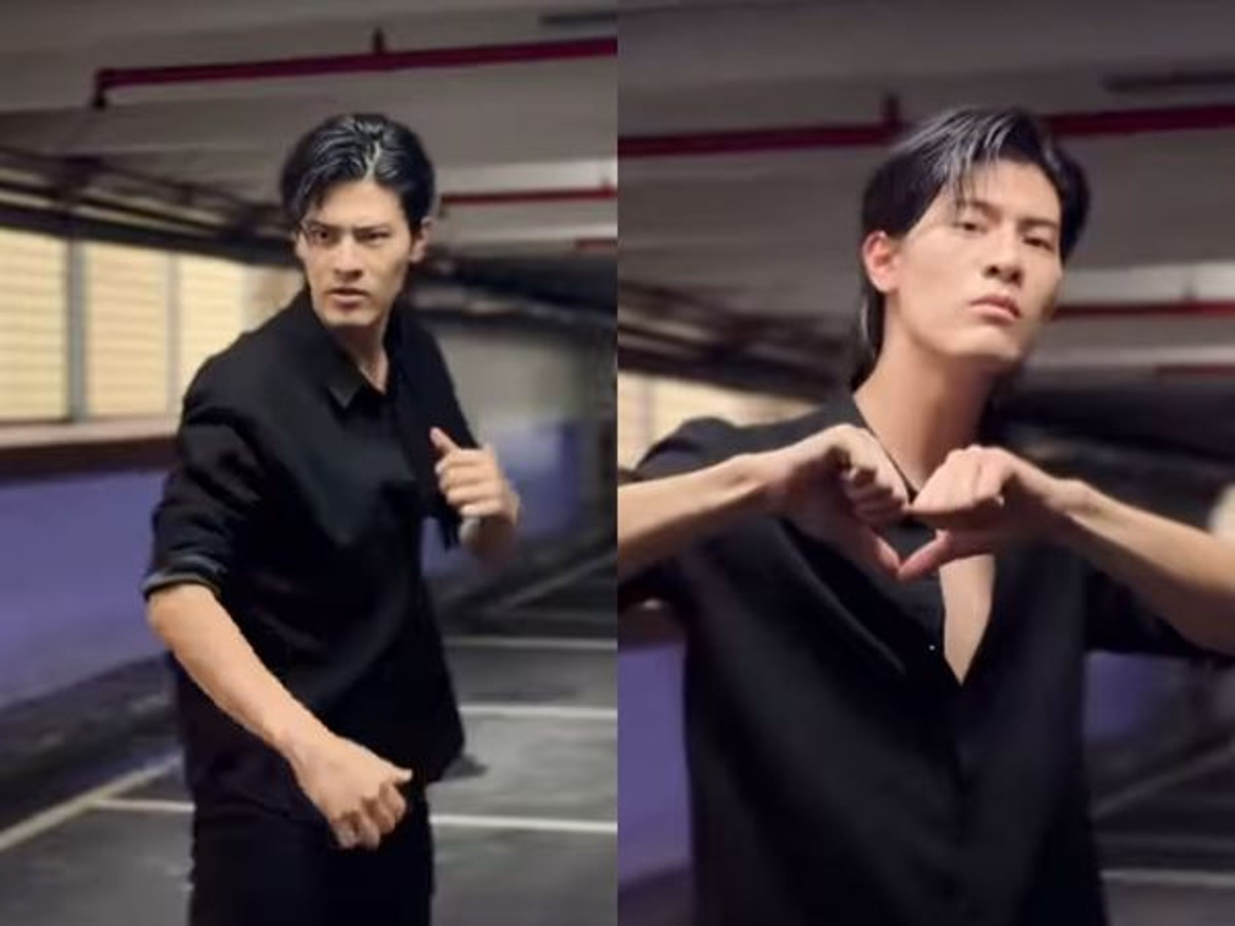 吳承洋拍了一段影片教學「如何比愛心不娘炮」。（翻攝自吳承洋臉書）
