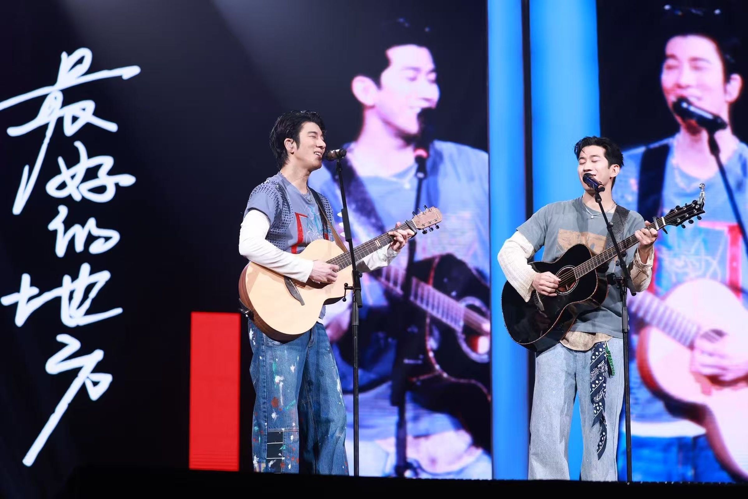 王力宏《最好的地方》北京首場演唱會，邀來長相神似的李治廷擔任嘉賓。（讀者提供）