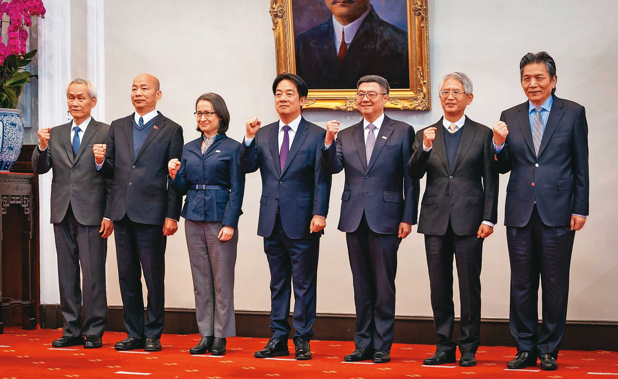 近來朝野衝突不斷，總統賴清德（中）依《憲法》行使院際調解，召集五院院長會面。（翻攝總統府flickr）