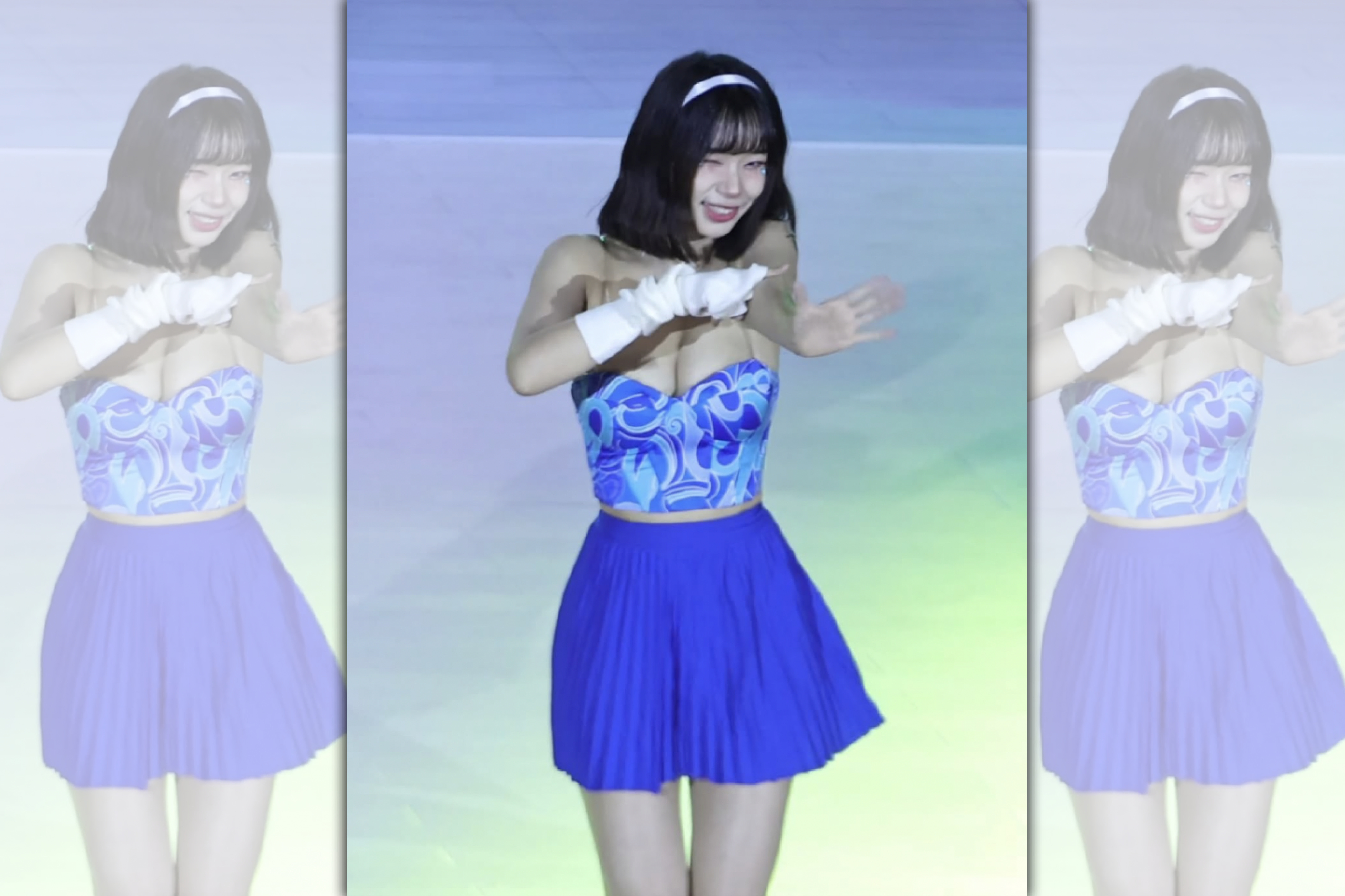 Ruka跳應援熱舞擔心走光引熱議。（翻攝自社群）