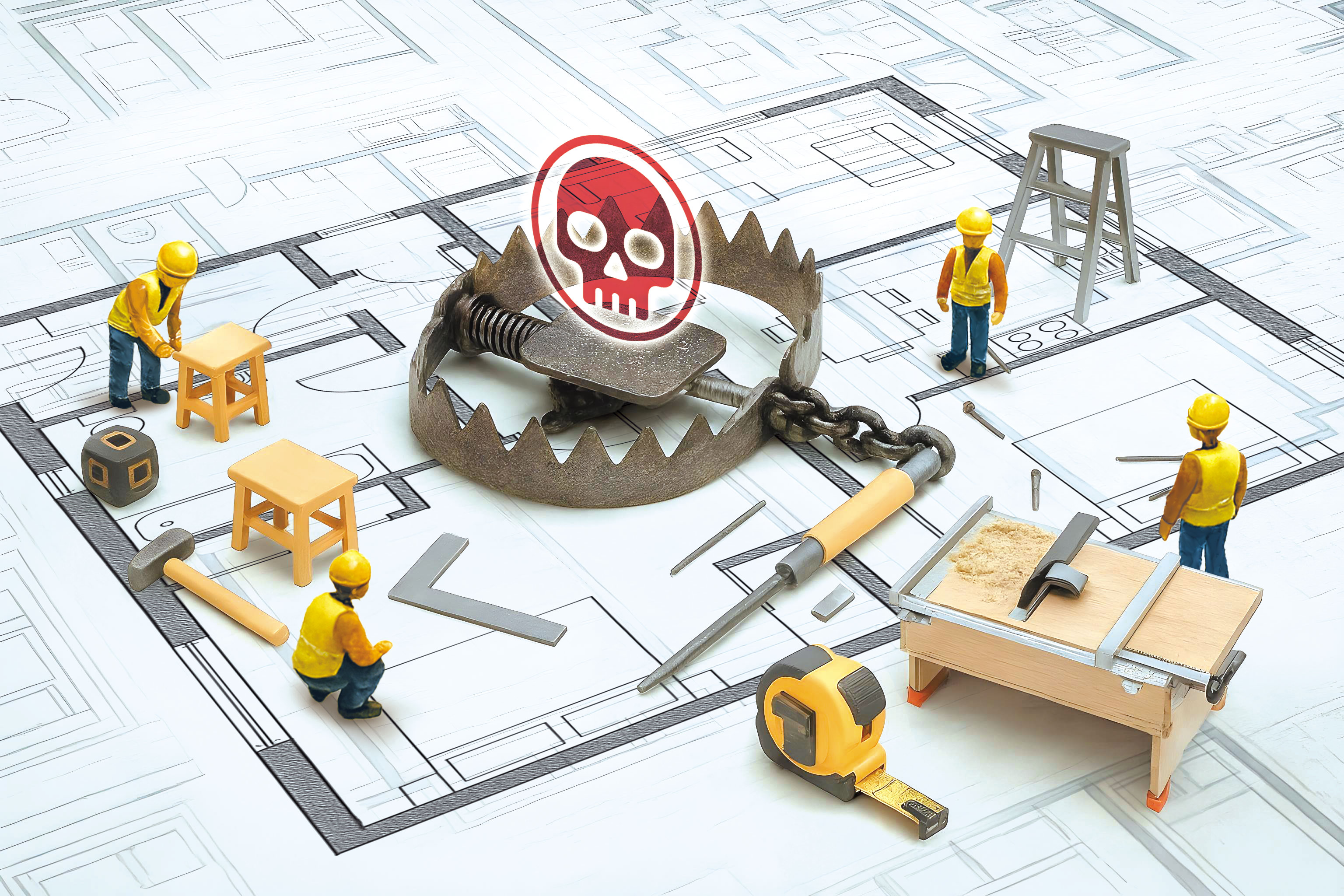 裝潢暗藏交易風險，糾紛頻傳，凸顯產業制度死角。（AI繪圖FREEPIK生成，本刊美術組後製）