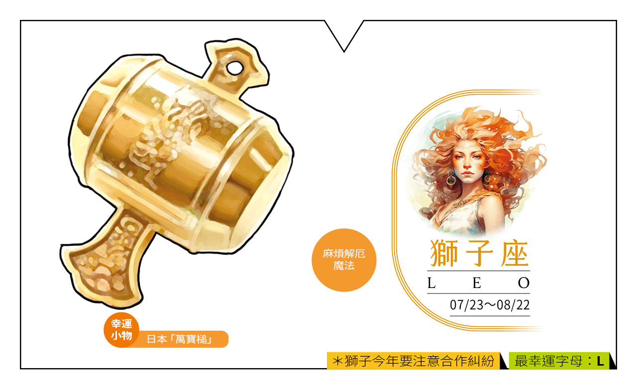 【2024瑪法達大預言】獅子座的財富健康與幸運小物