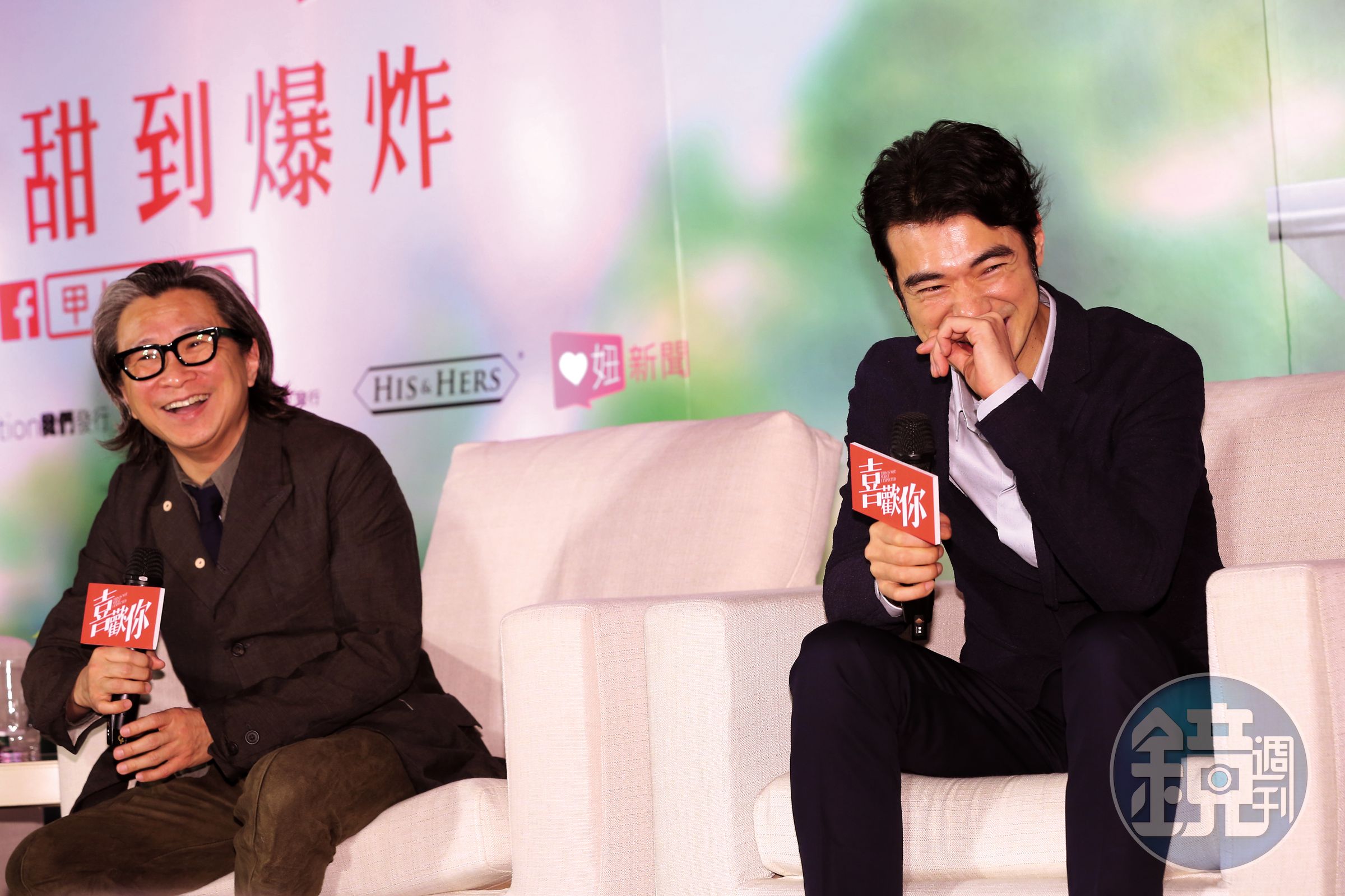 金城武(右)在演藝圈多年卻不愛社交,香港導演陳可辛(左)是他在圈內少數的密友。