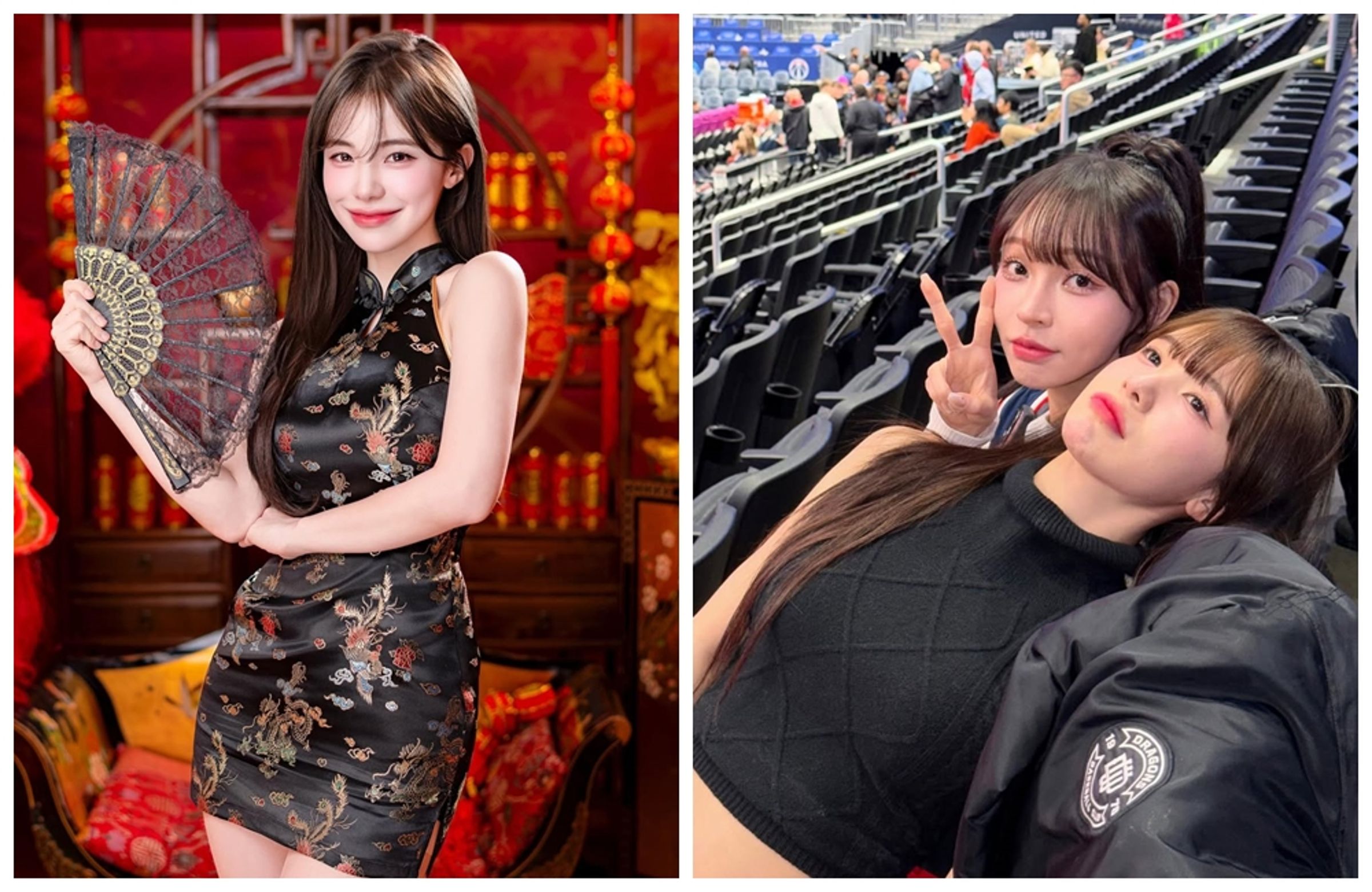 味全龍啦啦隊李多慧和林襄近日飛往美國，現身NBA華盛頓巫師隊「台灣之夜」演出。（翻攝自李多慧IG）