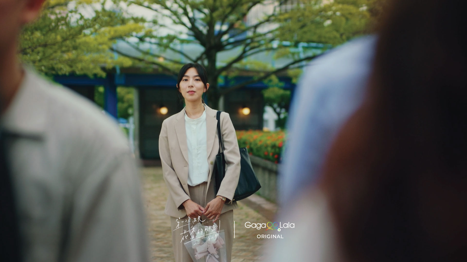 林辰唏以俐落套裝現身。（GagaOOLala提供）