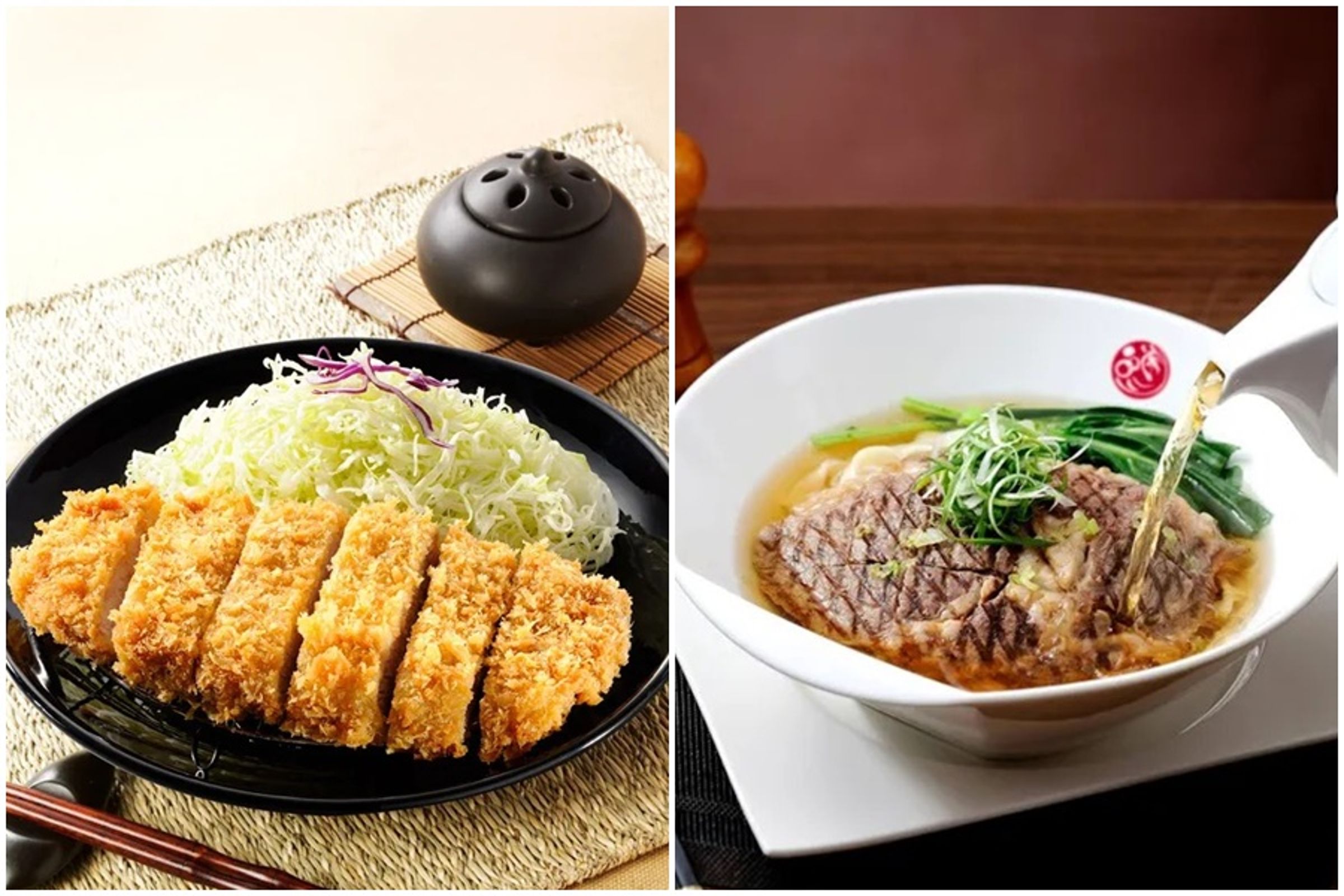 三商餐飲旗下的知名品牌「品川蘭」牛肉麵，年前宣布漲價，而同為三商餐飲的日式豬排專賣店「福勝亭」，年後也有可能跟進調漲。（翻攝自品川蘭、福勝亭臉書）