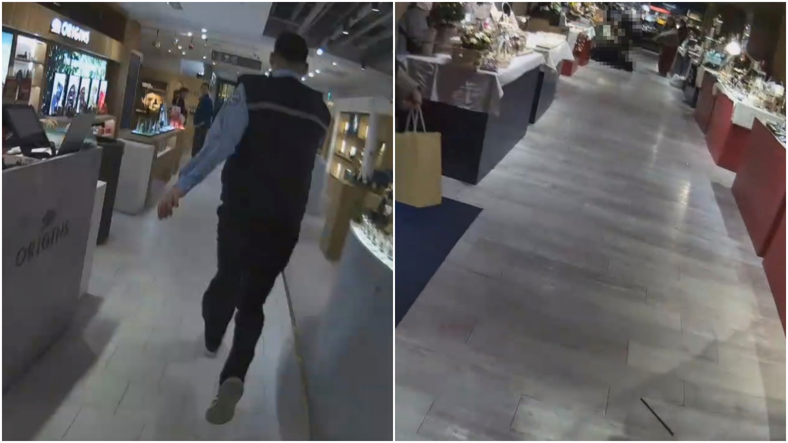 警方進入誠品南西店內追捕張文驚險過程。(翻攝畫面)