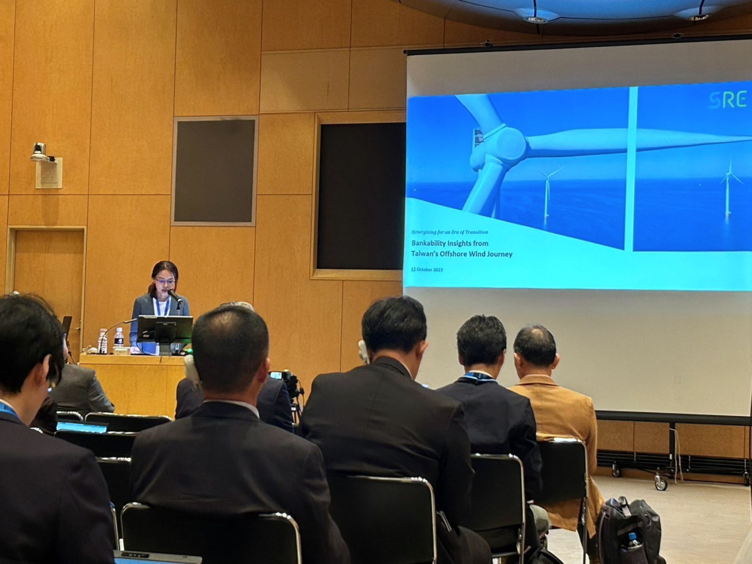 風睿能源受邀到「2023全球離岸風電高峰會」發表專題演說,成為首家參與該盛會的台灣企業。(風睿能源提供)