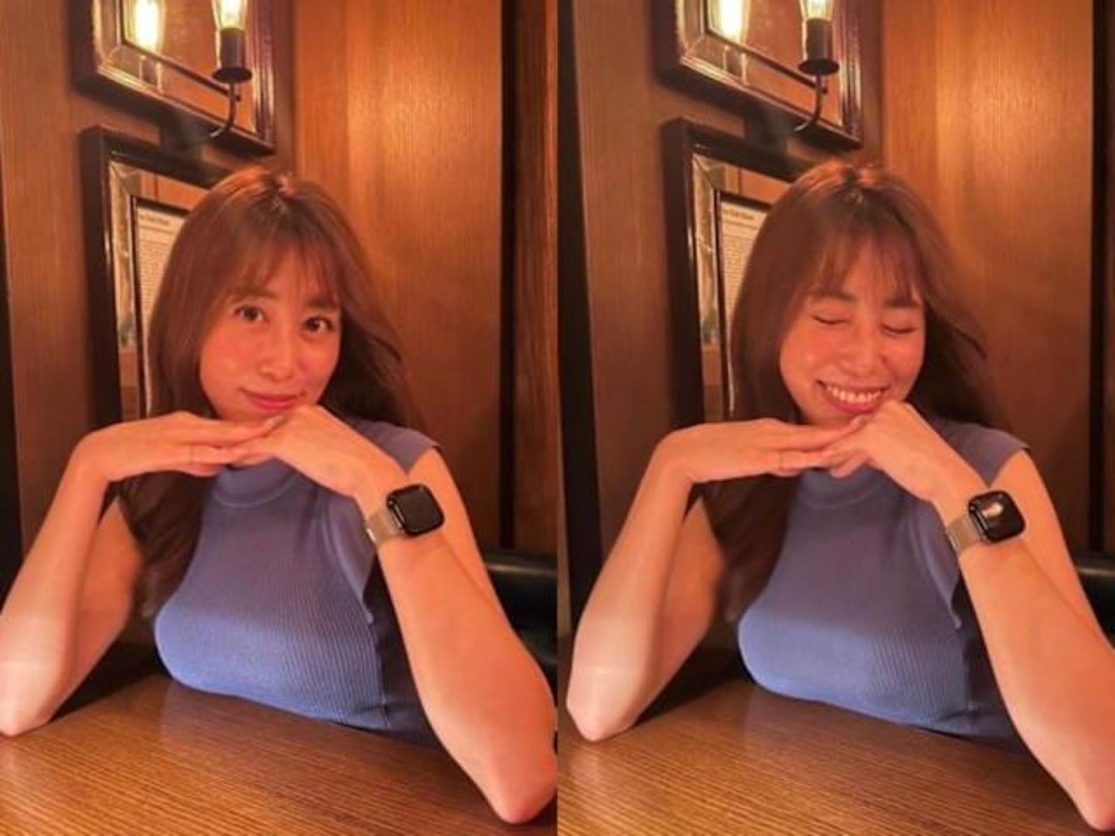 中川安奈在社群上也曾分享多張性感照片，像是在酒吧將胸部擺在桌上或剛出浴的照片，引發外界討論。（翻攝自中川安奈IG）