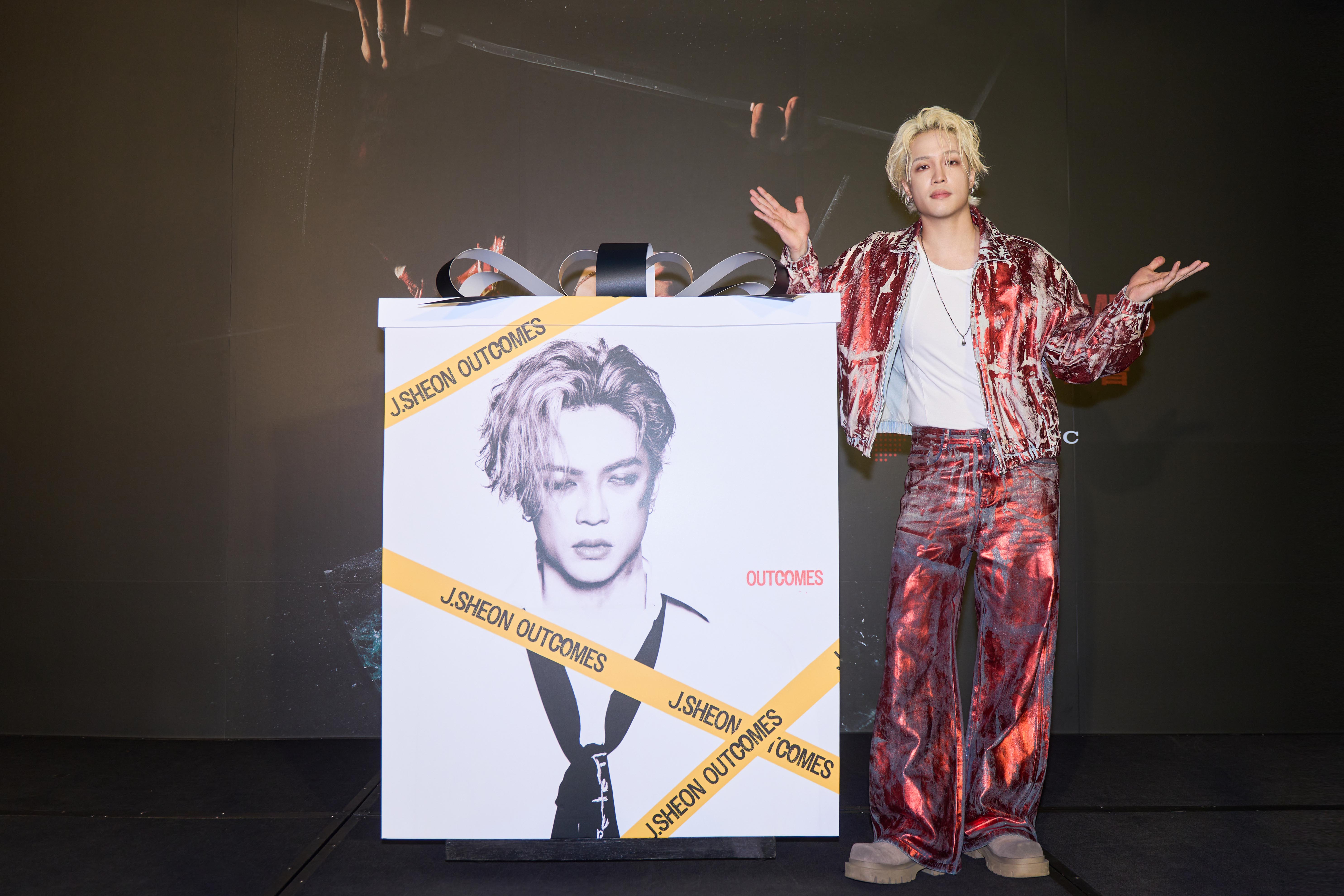J.Sheon 2024年全新專輯《OUTCOMES結果論》正式發行，今日舉辦專輯記者會宣布好消息。（索尼音樂）