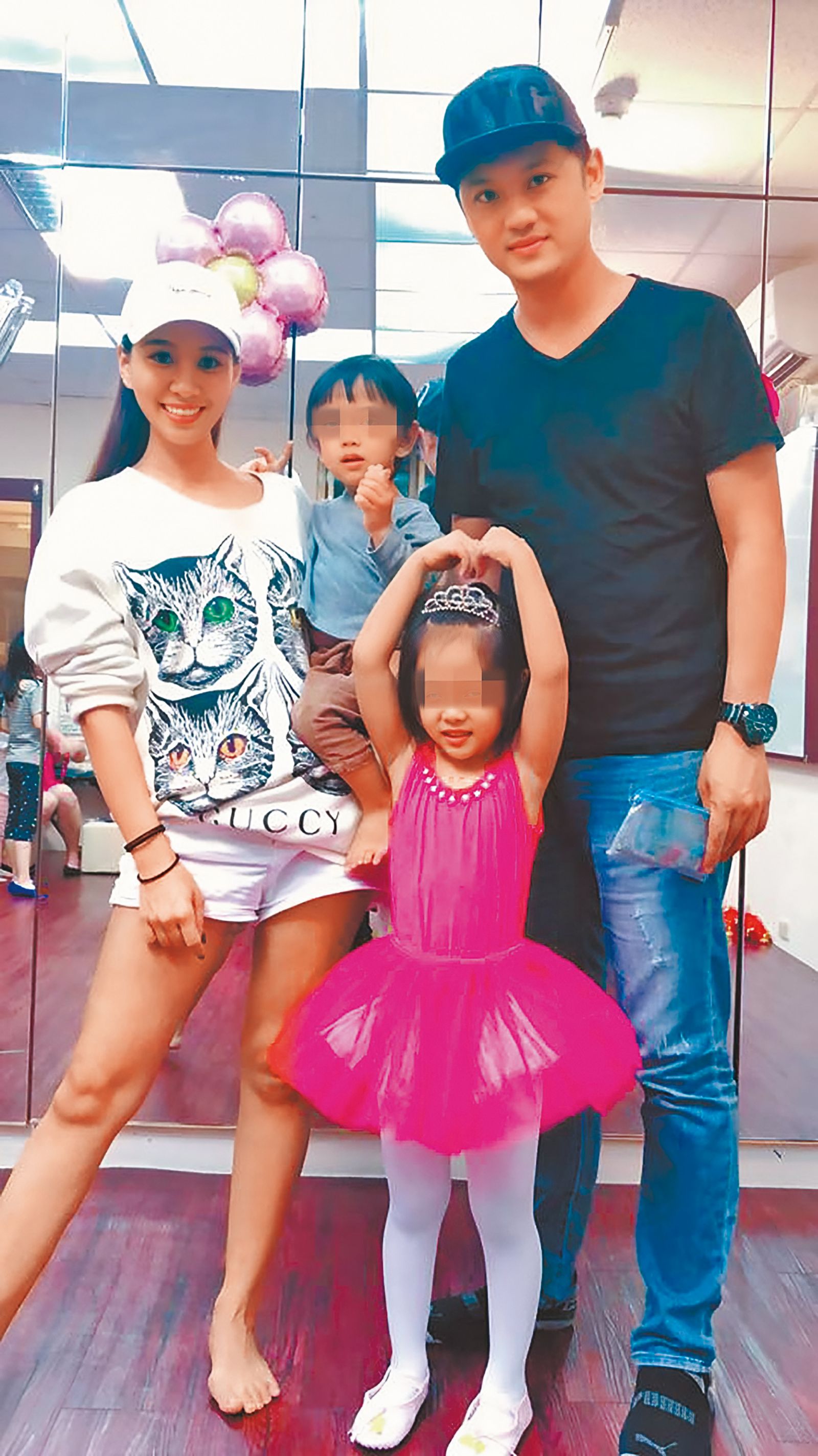 林咚咚（左）和郭柏均（右）育有多名子女，如今只剩女方單獨撫養。（翻攝自林咚咚臉書）