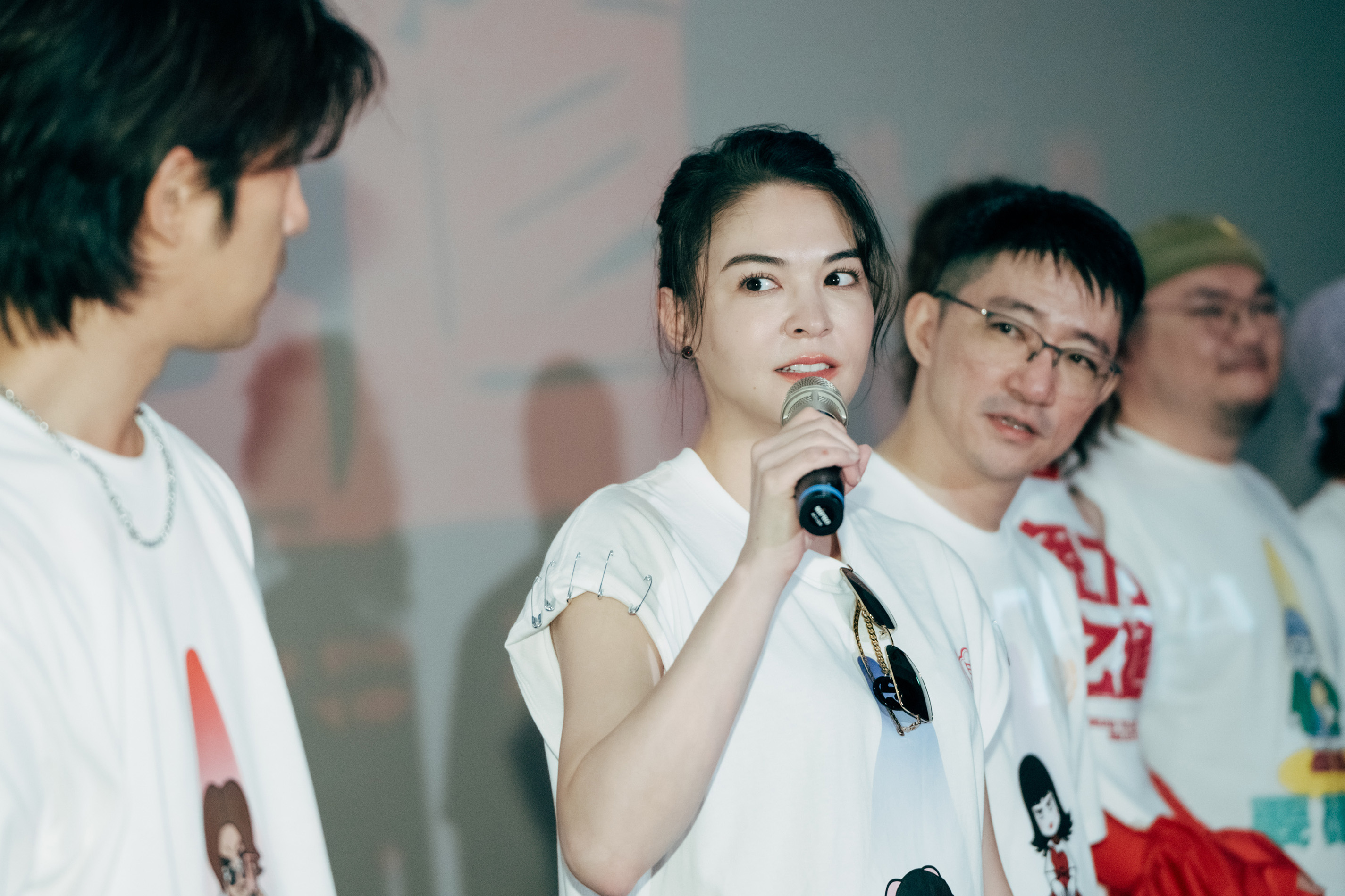 許久沒與觀眾面對面互動的張榕容很開心能前進影廳，直接聽到觀眾的意見。（牽猴子提供）