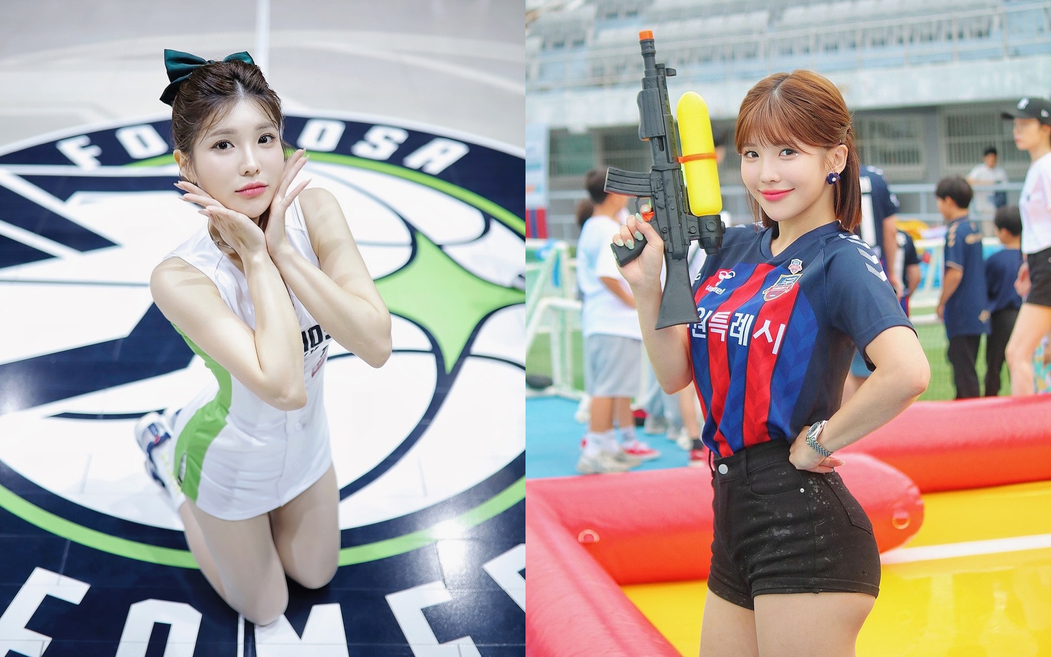 壯壯轉戰韓國啦啦隊，加盟水原足球俱樂部擔任啦啦隊員。（翻攝IG@ula_shen_）