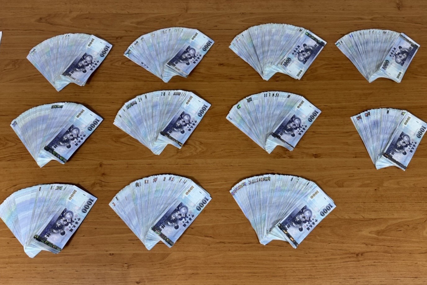 警方扣得的贓款。(警方提供)