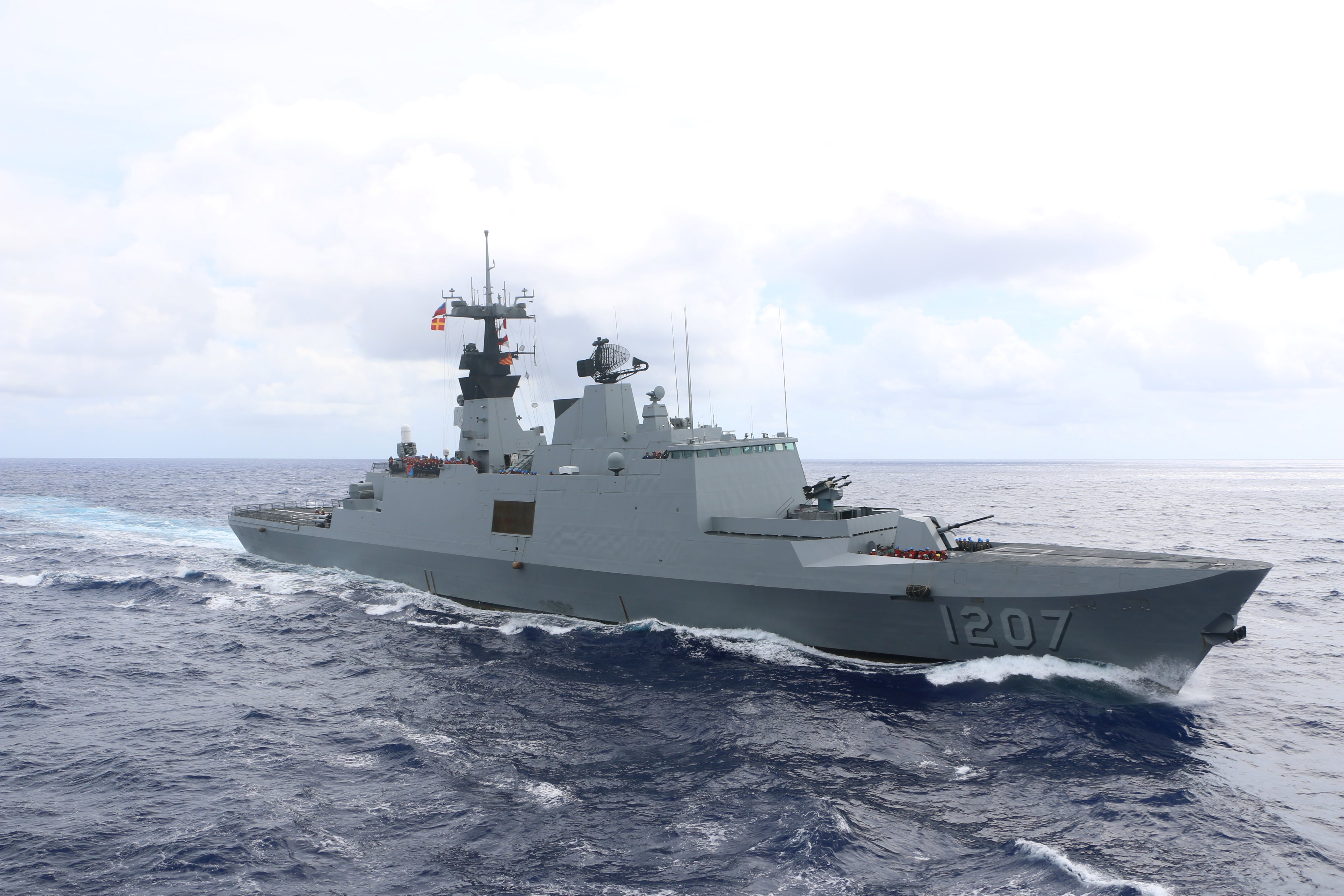 康定級飛彈巡防艦-武昌艦。（海軍提供）