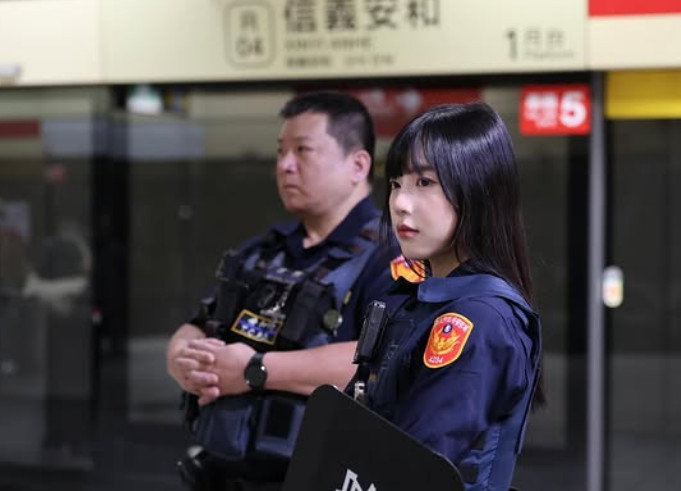 網友將正妹女警的照片分享到網上，引起百萬網友朝聖。（翻攝IG@chainxllll）