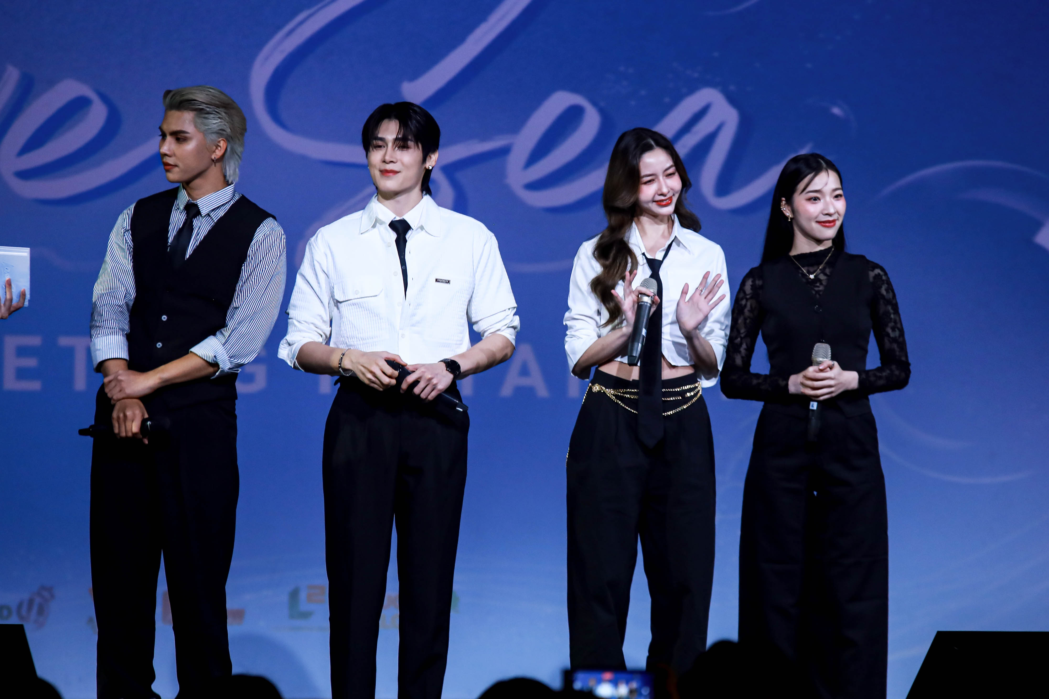 泰BL劇《海洋之戀》主演群Fort、Peat與Chanya、Aya互相爆料拍戲時的趣事。（D-SHOW提供）