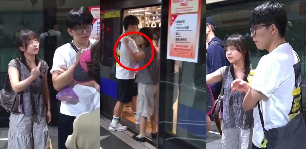 一對疑似中國籍男女在站內付費區違規飲用飲料遭保全制止,反而當場惱羞成怒與現場人員爆發激烈爭執。(@yusing_lin_ 授權提供)