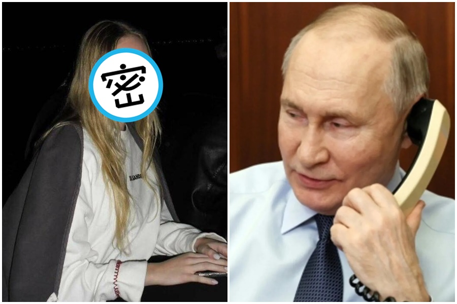 普丁私生女公開自己的容顏，並發表震撼言論。（翻攝自X @衝突世界 NEWS & Analyze、微博）