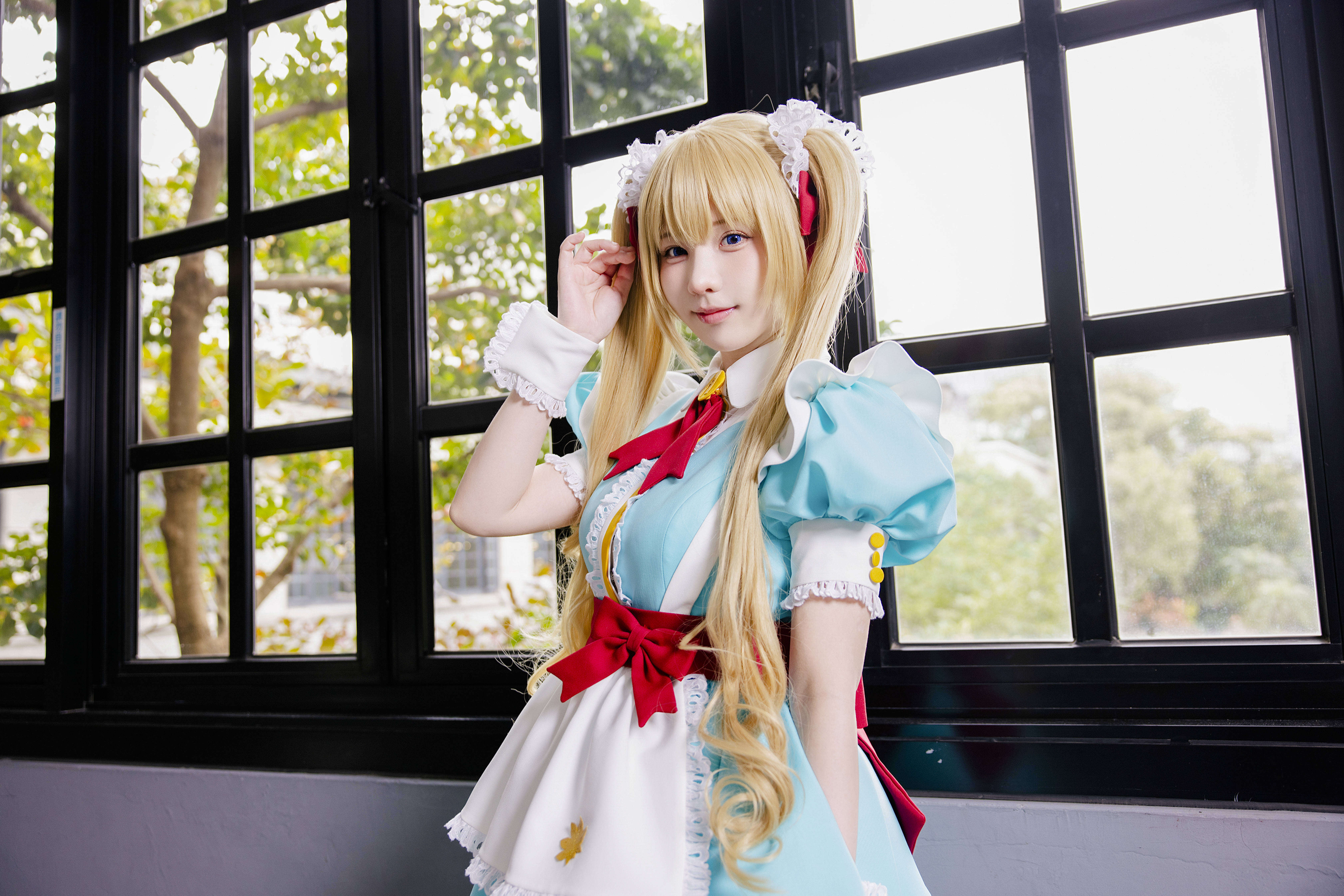 作為A.C.F動漫祭形象大使，Enako穿著女僕倉主視覺服裝亮相，帶來秋葉原街區風格的互動沉浸體驗，讓台北粉絲感受日本次文化魅力。（A.C.F秋葉原動漫祭提供）