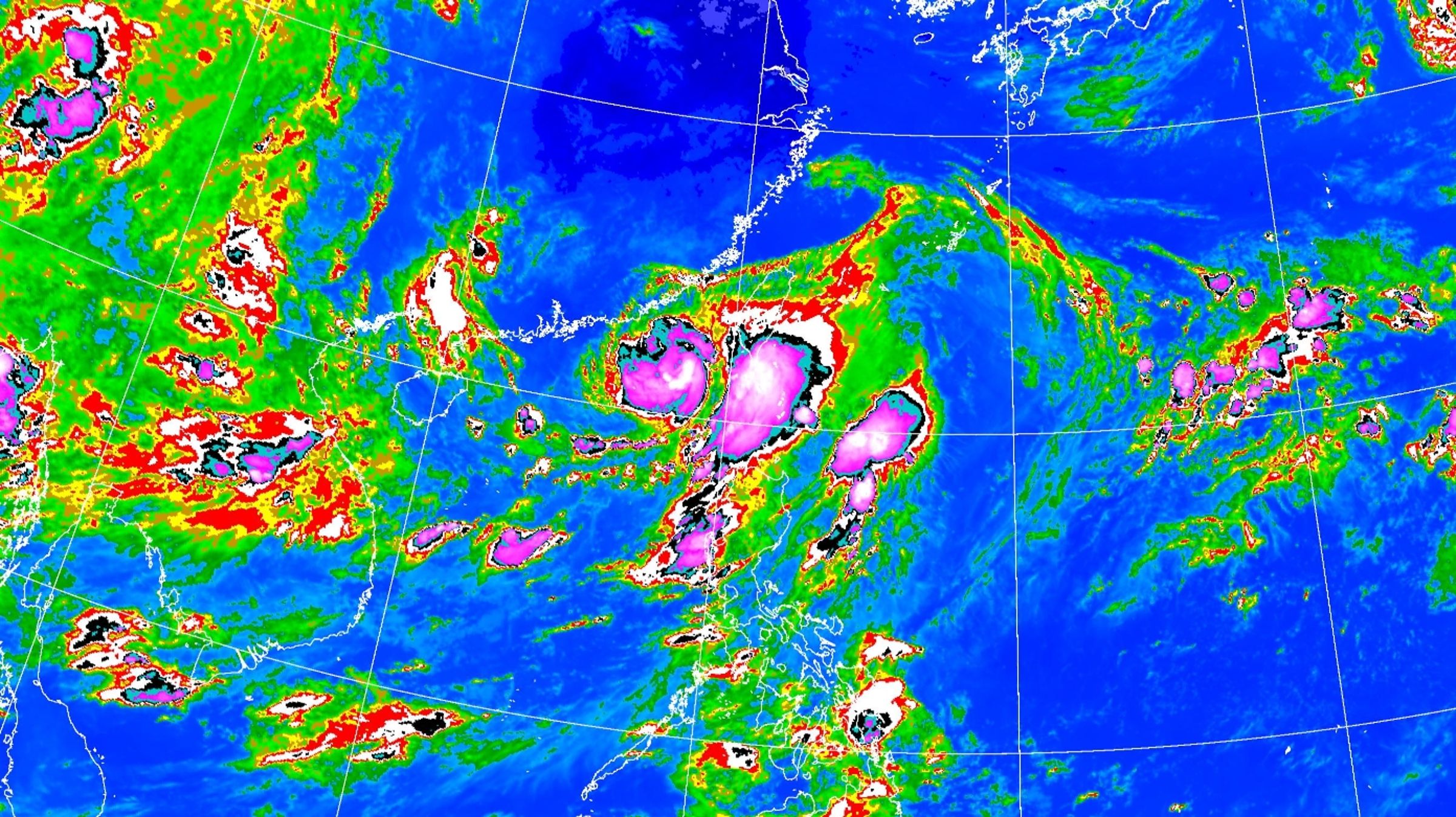 颱風丹娜絲逐漸靠近台灣,預估將為不少地區帶來顯雨勢及強勁風勢。(中央氣象署提供)