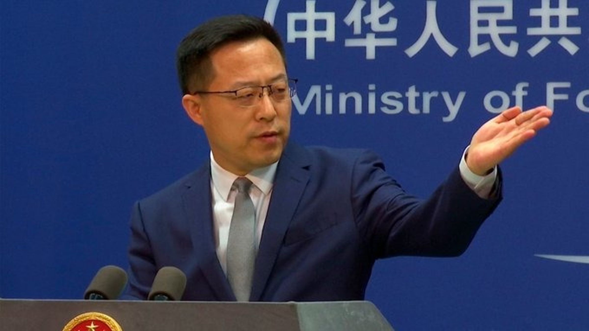 趙立堅自2023年初被調職後已經好一陣子沒有聲音，回看妻子「還我清白」的發文，趙立堅處境引發揣測。（翻自《美國之音》）