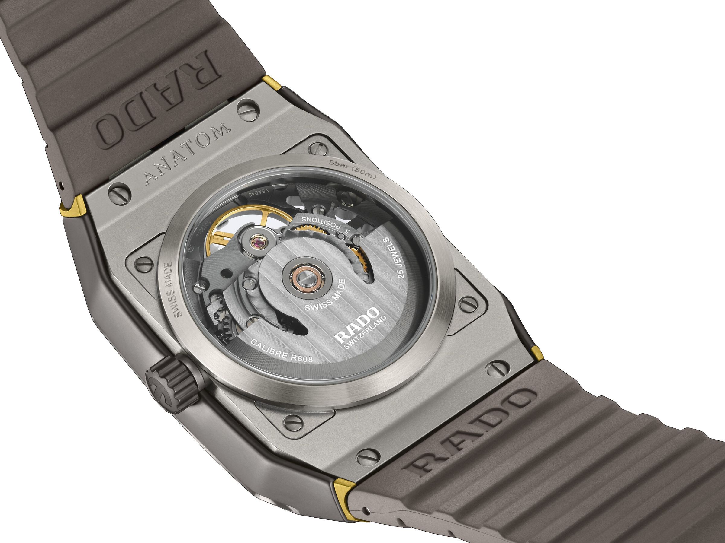 Rado R808型自動上鏈機芯，動力儲存80小時。