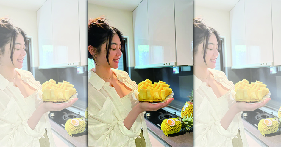 主播劉方慈也稱認為金鑽鳳梨可跟綠色乖乖一樣成為國民祈求庇佑必備。（翻攝劉方慈臉書）