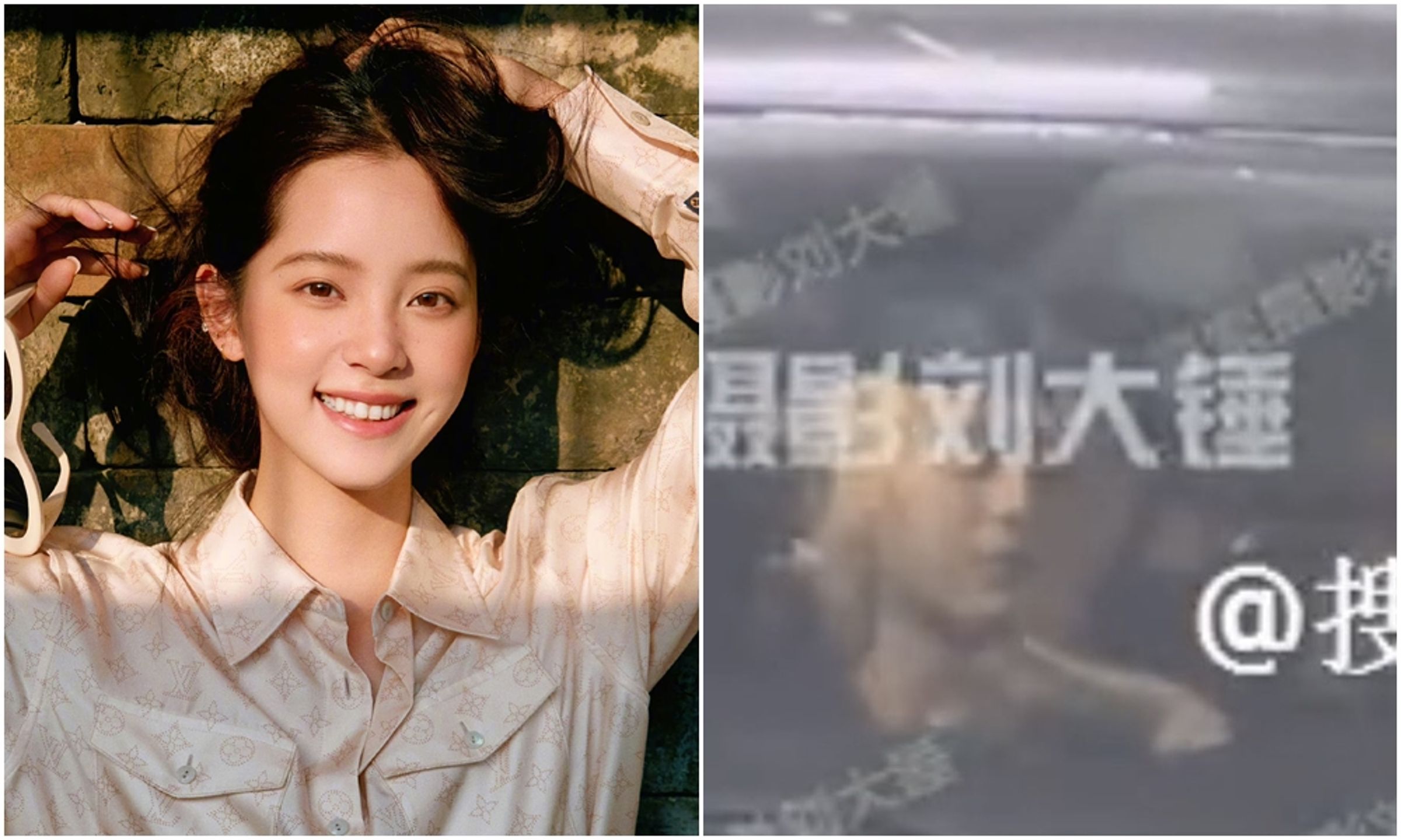 歐陽娜娜疑似和大她6歲的鼓手安雨關係親密,不但一起上同一輛車,歐陽娜娜還摸男方下巴逗弄。(翻攝自微博)