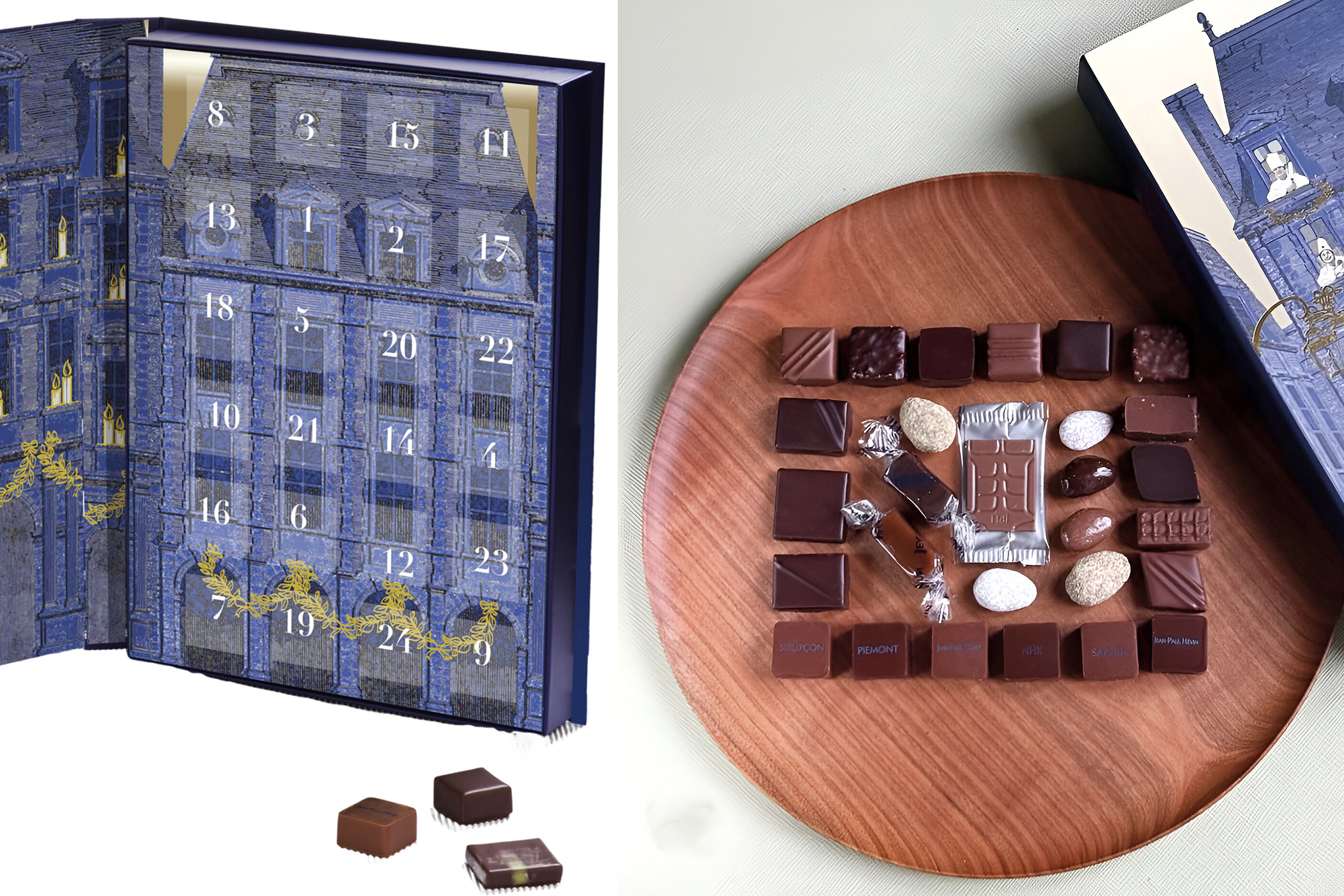 法國頂級巧克力Jean-Paul Hévin推出的「聖誕倒數月曆禮盒」，集合24款數量稀有的法式可可點心。（4,980元／本，全台限量100本）（Jean-Paul Hévin提供）