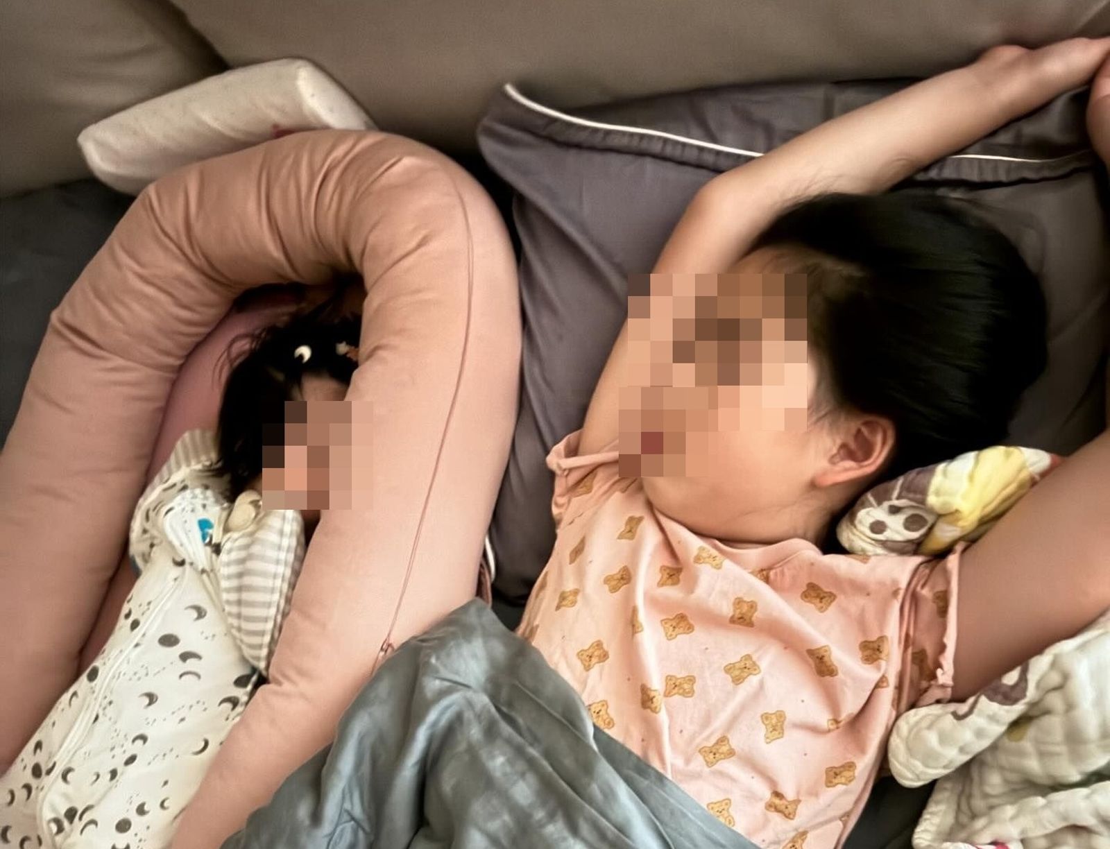 余祥銓老婆柔柔幫忙照料余苑綺的小孩。(翻攝自柔柔Threads)
