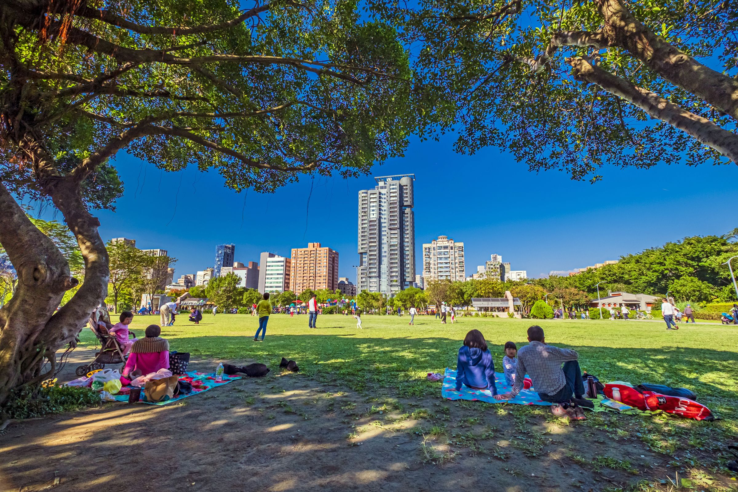 民眾對於大安森林公園的轉變有目共睹，樂於在假日全家到公園享受美好時光。（大安森林公園之友基金會提供）