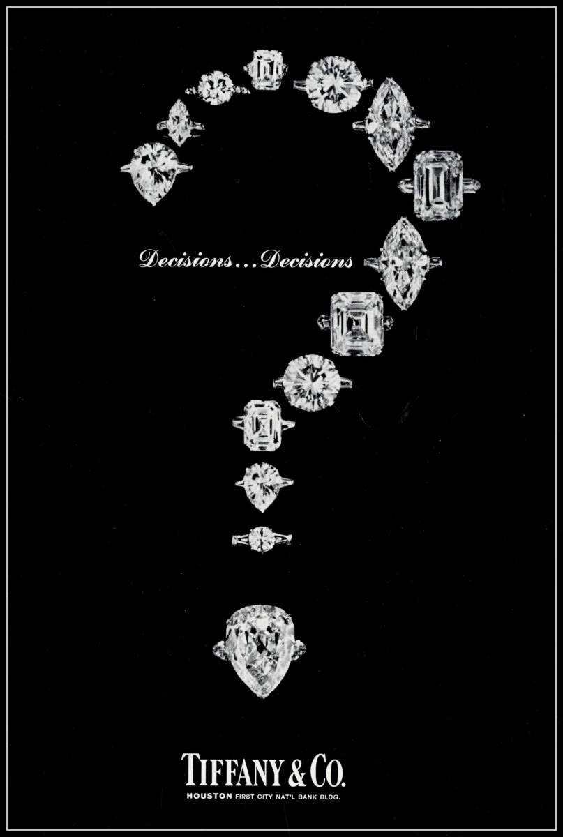 Tiffany & Co. 於 1968 年刊登的廣告，展現在鑽石切割領域的精湛工藝。