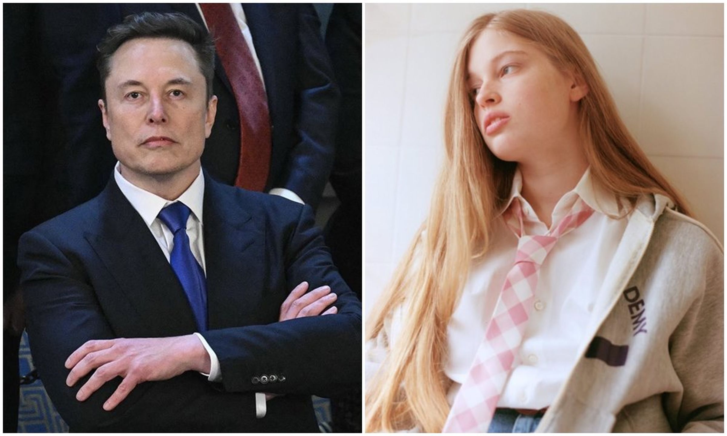 薇薇安(右圖)坦言與父親馬斯克(左圖)關係已決裂。(翻攝teenvogue IG、X@elonmusk)