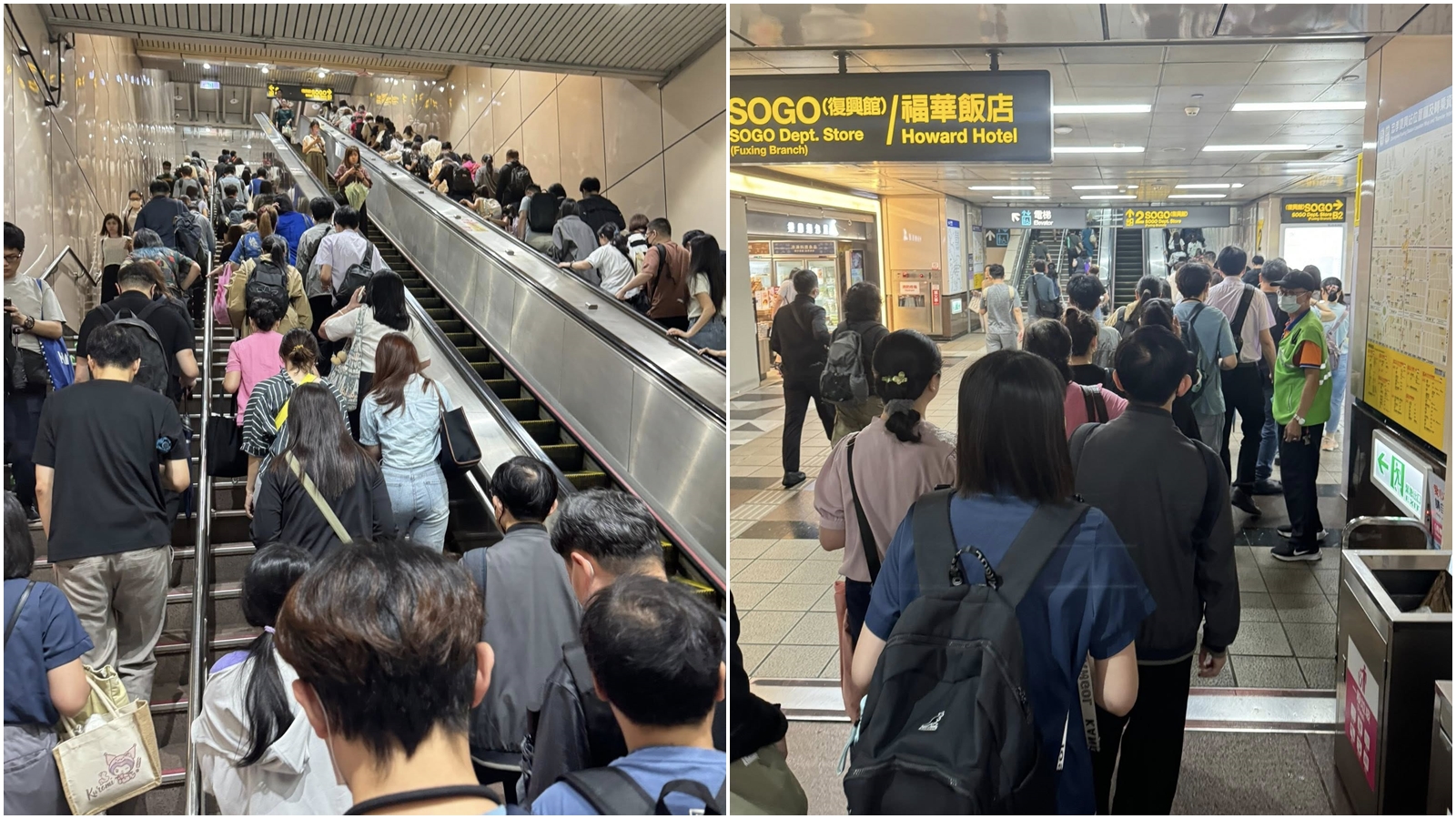 台北捷運文湖線大直站往動物園站方向一部列車，8時3分突然發生異常，一度出現乘客得下車步行在軌道上疏散的狀況。（翻攝自臉書@爆料公社）