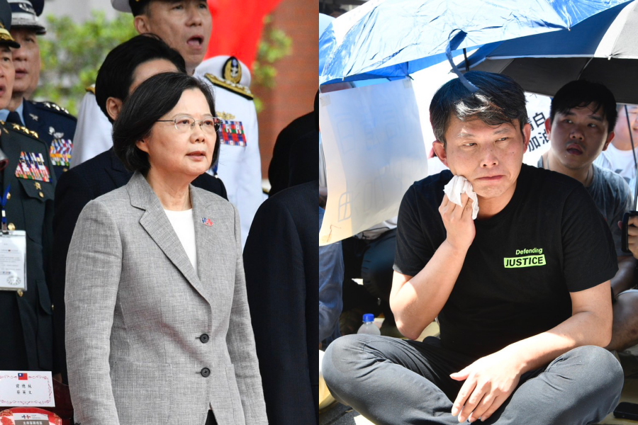 蔡英文（左）今出席國慶典禮後於臉書發表心得，立委黃國昌（右）則批評賴清德演說不該用柯文哲名言。