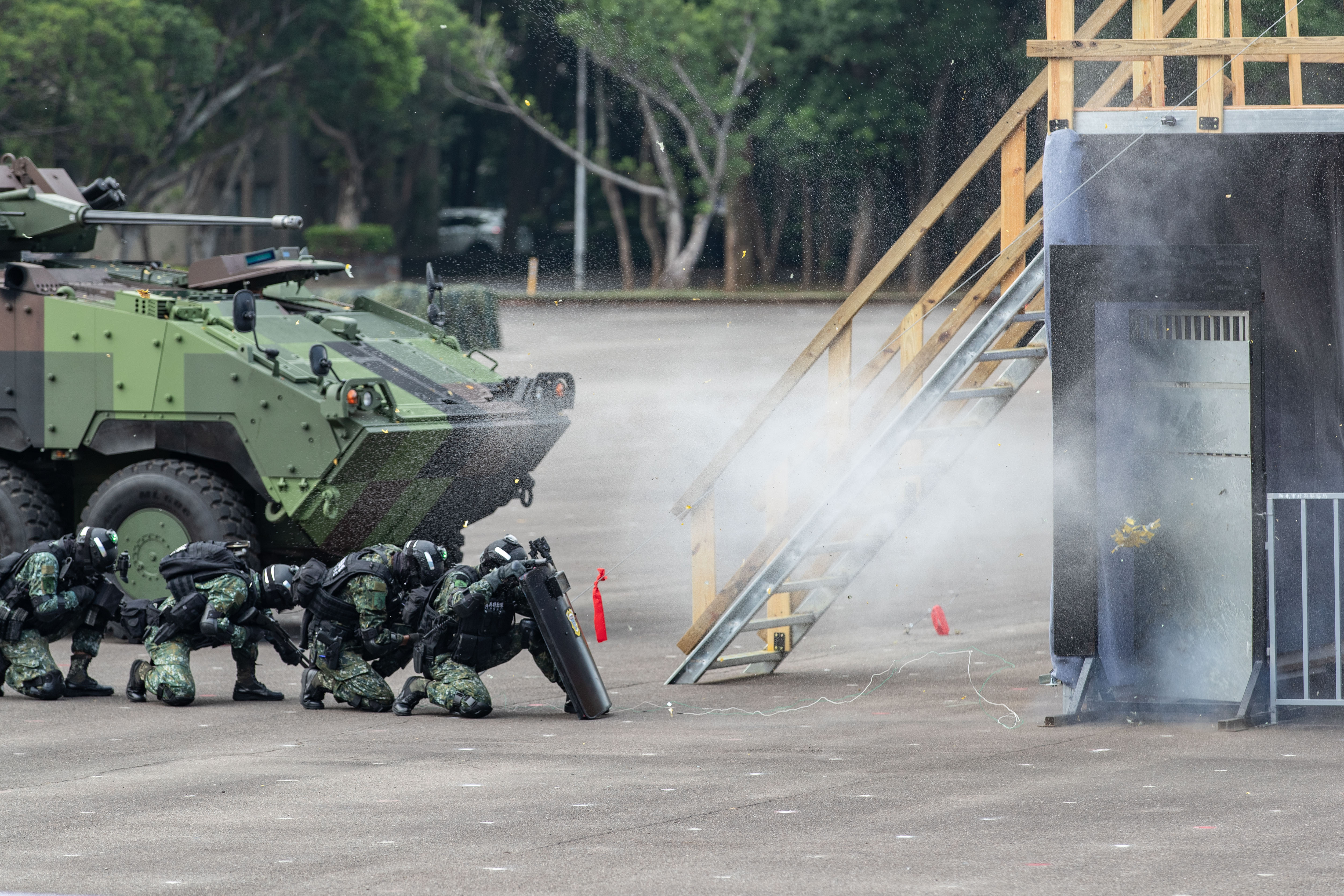 陸軍蘇姓少校為了拍攝漢光演習至澎湖洽公，今晨運動時猝死。（漢光演習示意圖，國防部提供）