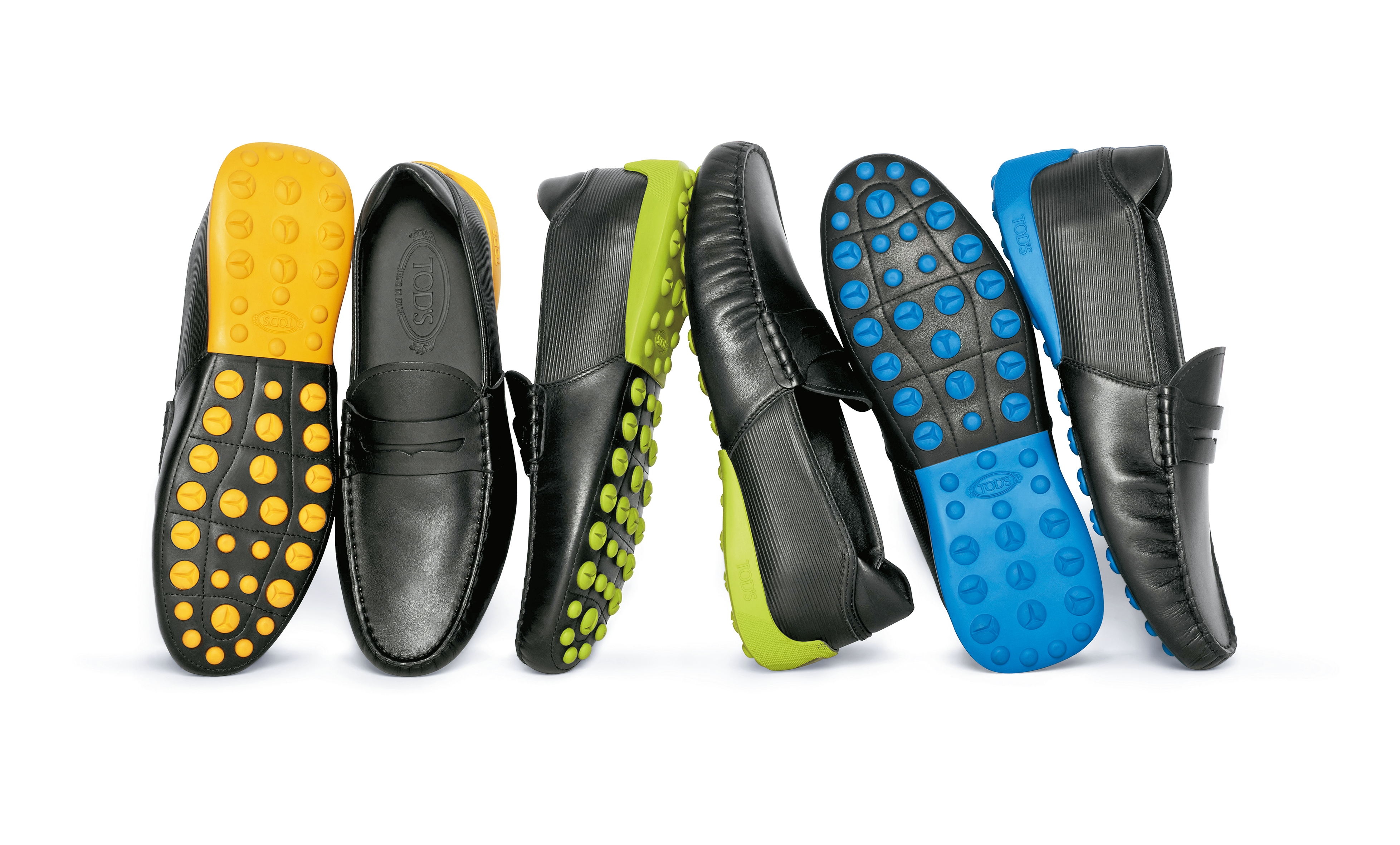TOD'S for Automobili Lamborghini合作系列推出無性別的多色鞋款。各NT$32,500。(迪生提供)