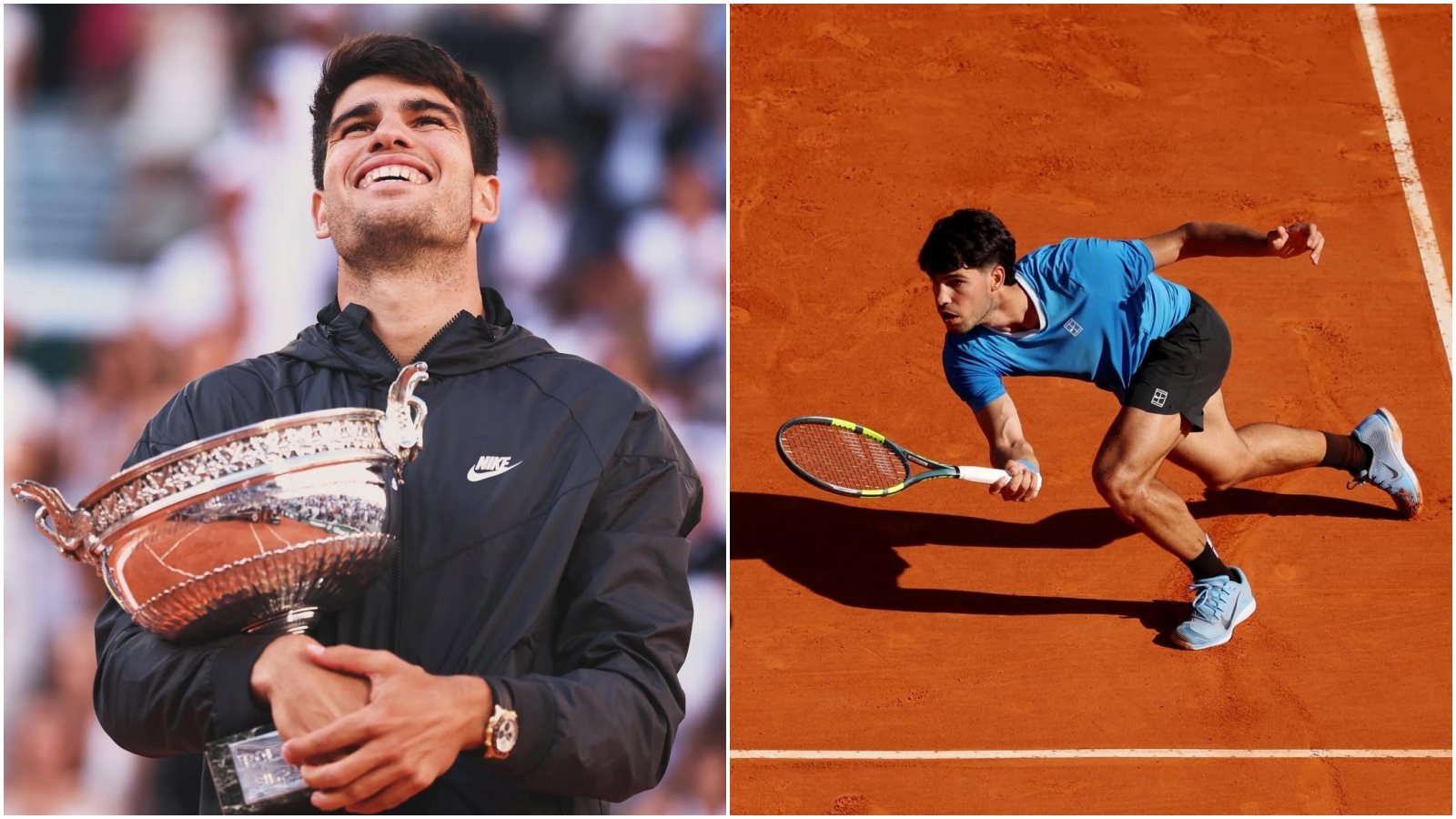 西班牙前球王艾卡拉茲因傷不打法網。（翻攝艾卡拉茲IG）