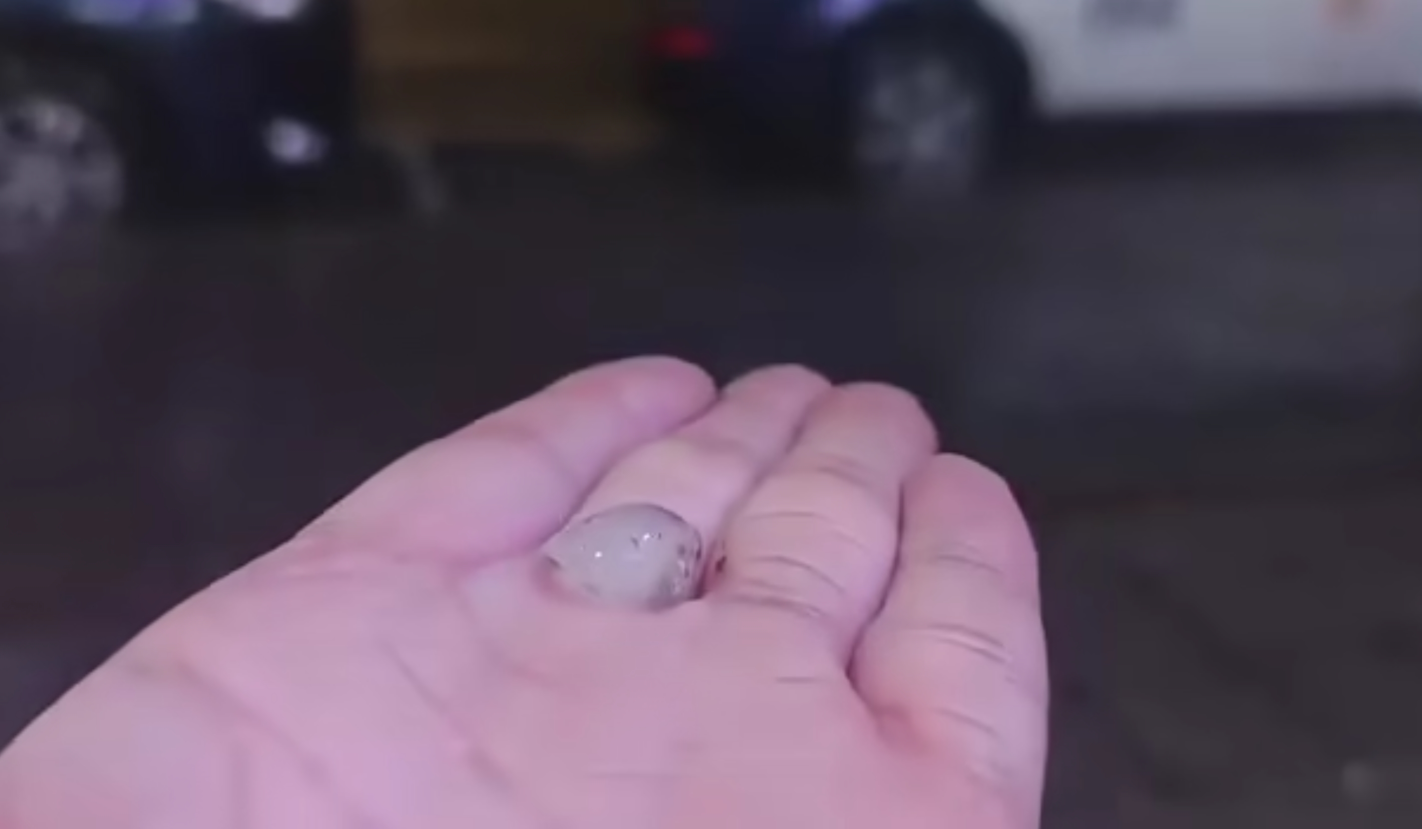 今天凌晨雙北有部分地區下起冰雹，相關畫面曝光引起網路熱議。（翻攝自爆廢公社）