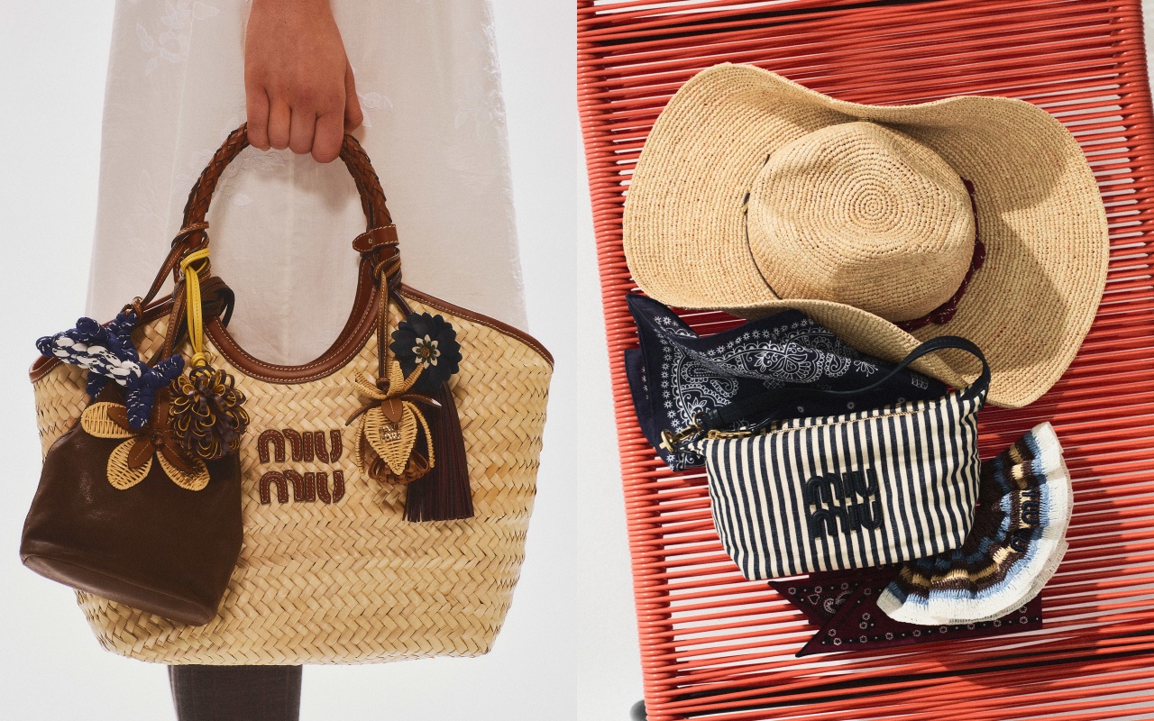 Miu Miu L’Été暑假海灘假期系列兼具機能與美感。（Miu Miu提供）
