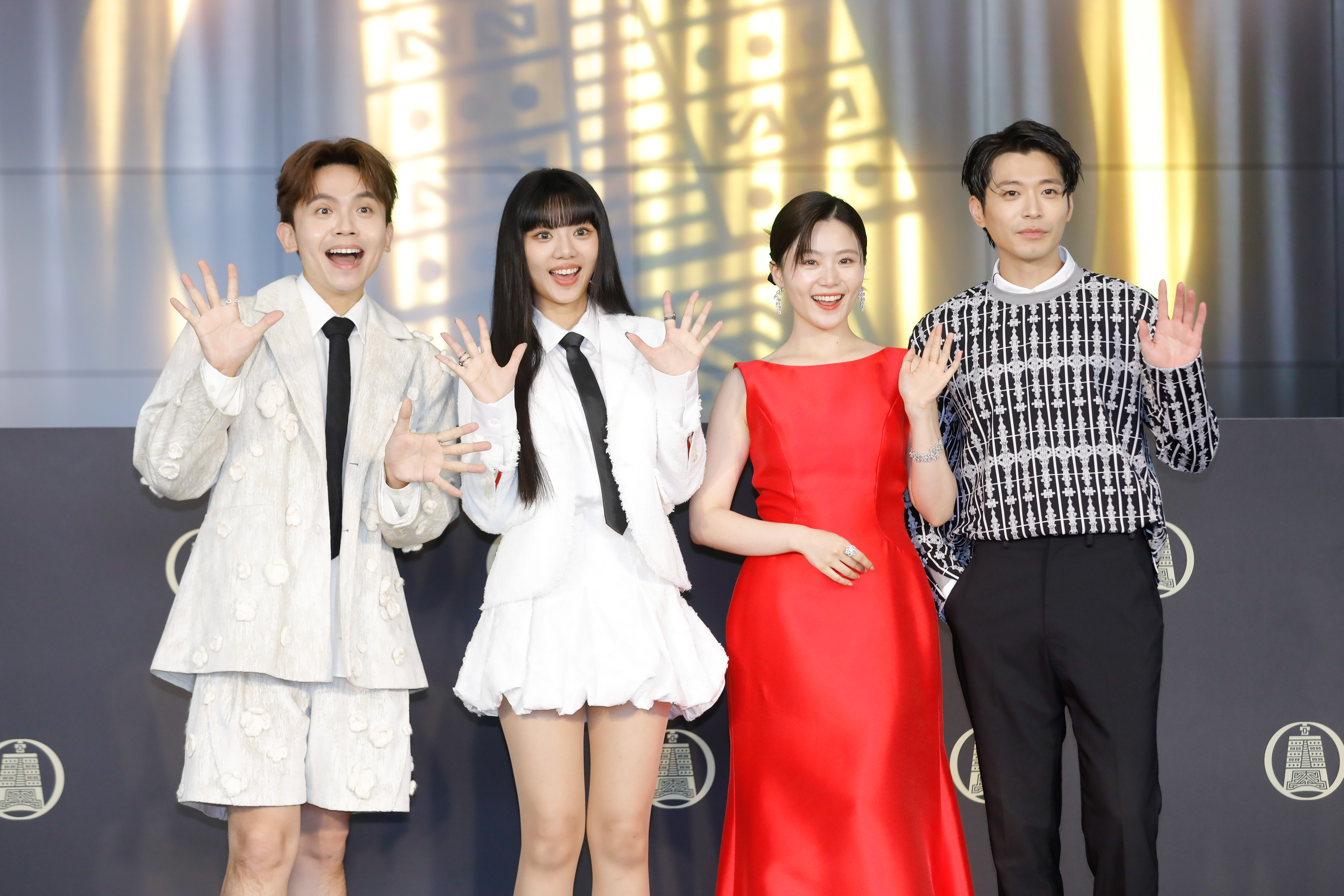  黃豪平（左起）、木木、楊小黎、侯彥西出席金鐘節星光大道主持人發布記者會。