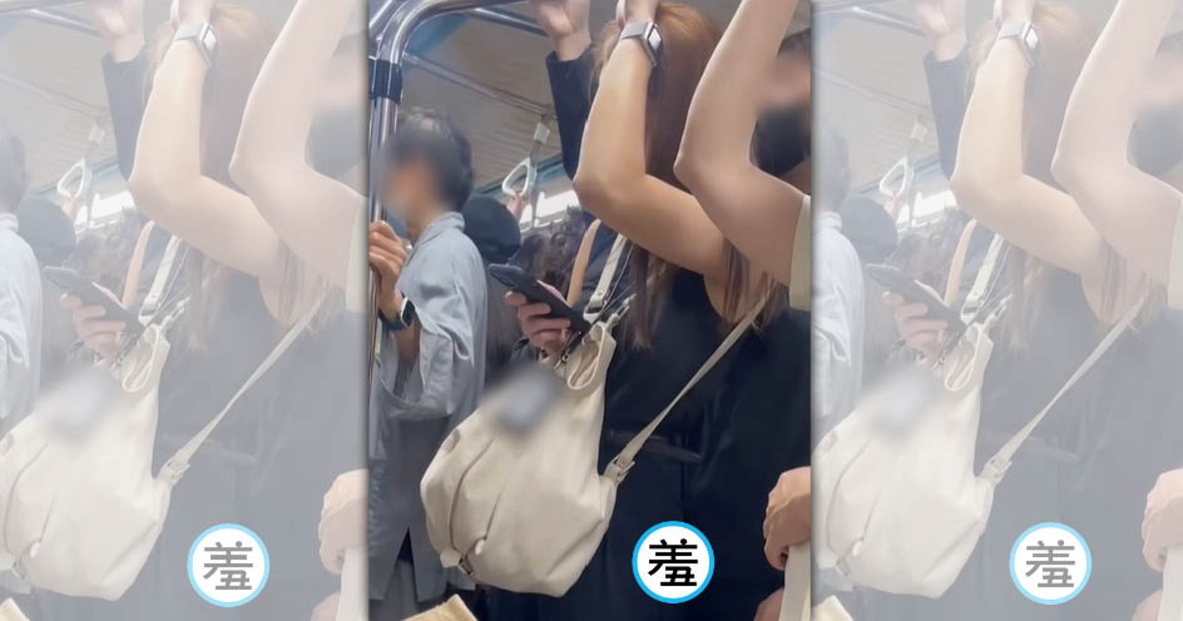 北市一名男子昨日晚間在捷運板南線車廂內猥褻女乘客。(翻攝自臉書社團「爆料公社二社」)