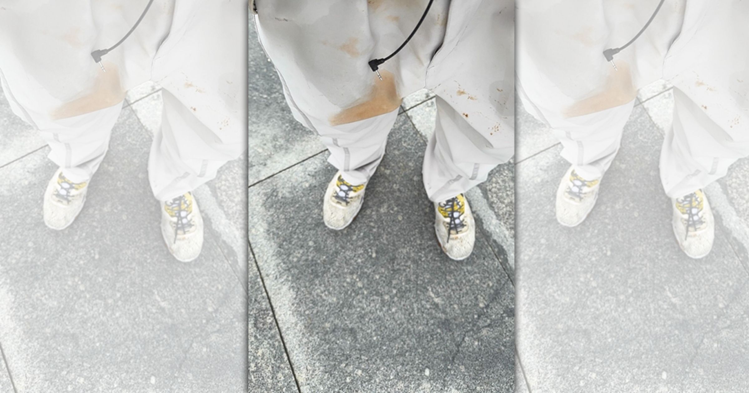 一名網友於氣爆發生當下在新光三越如廁,因爆炸力度波及,慘被噴滿身穢物。(翻攝Threads@edisonsonsonww)