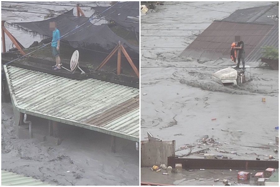 花蓮馬太鞍溪溢流，洪水沖進光復鄉市區，釀慘重災情，示意圖。 （翻攝自記者爆料網）