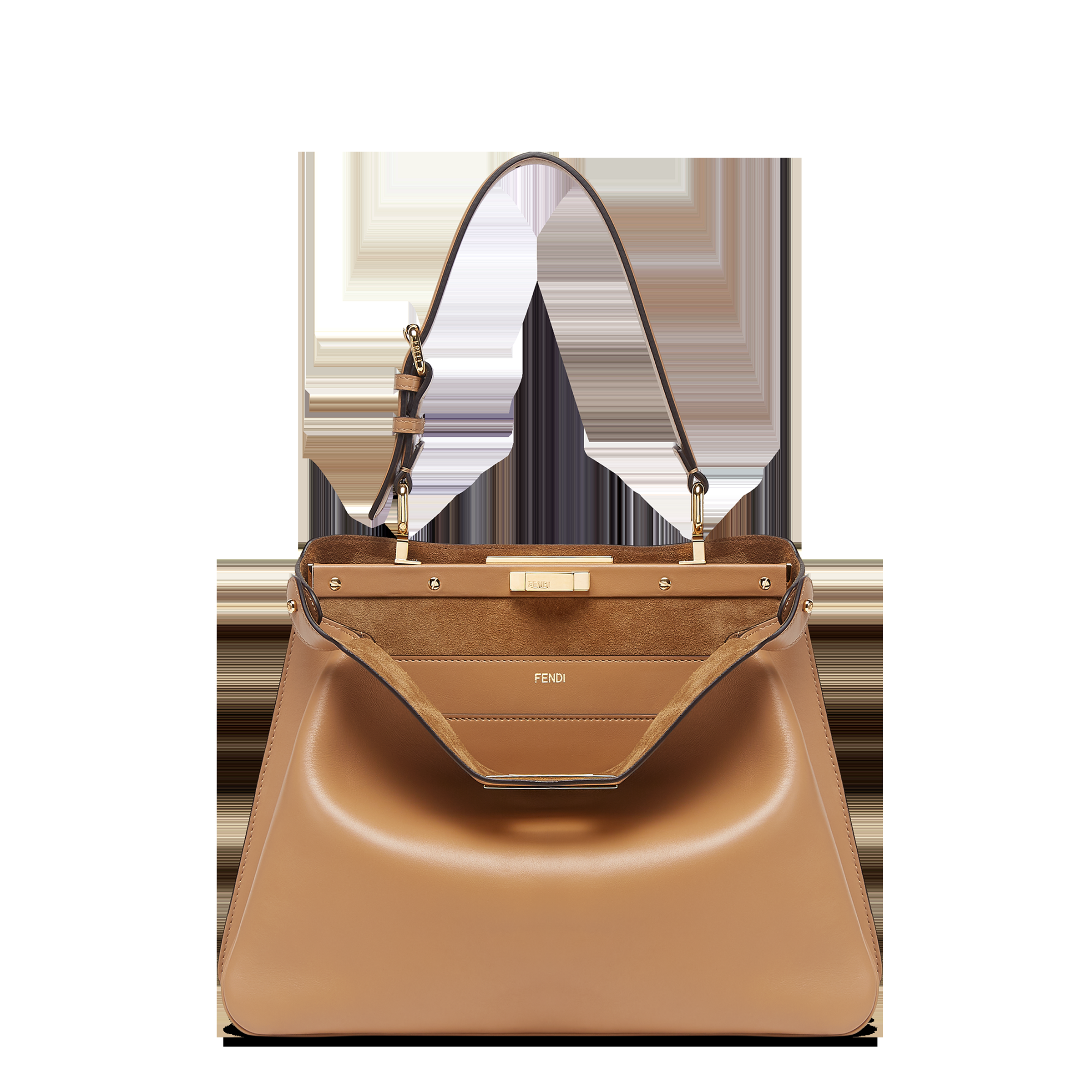 卡布奇諾色中型Peekaboo Soft包款。NT$ 180,000(FENDI提供)