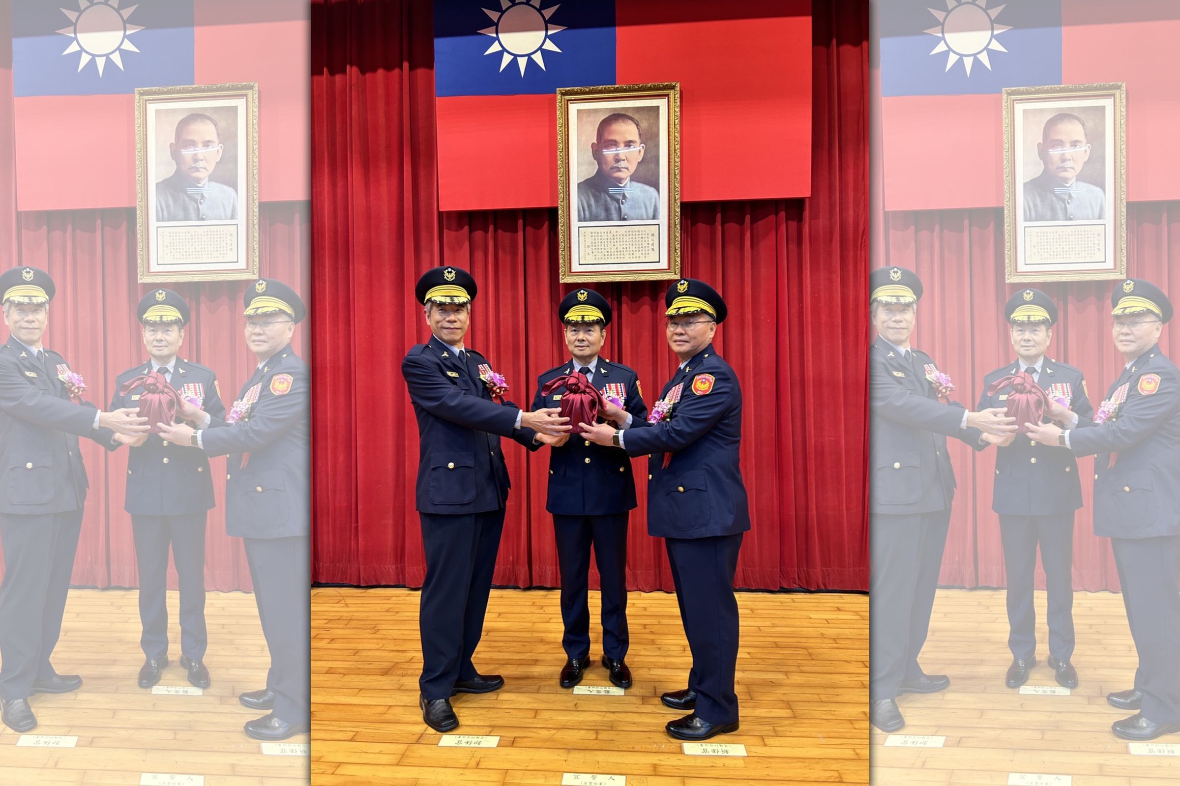 警政署副署長詹永茂今主持警專卸任、新任校長交接典禮。(翻攝畫面)