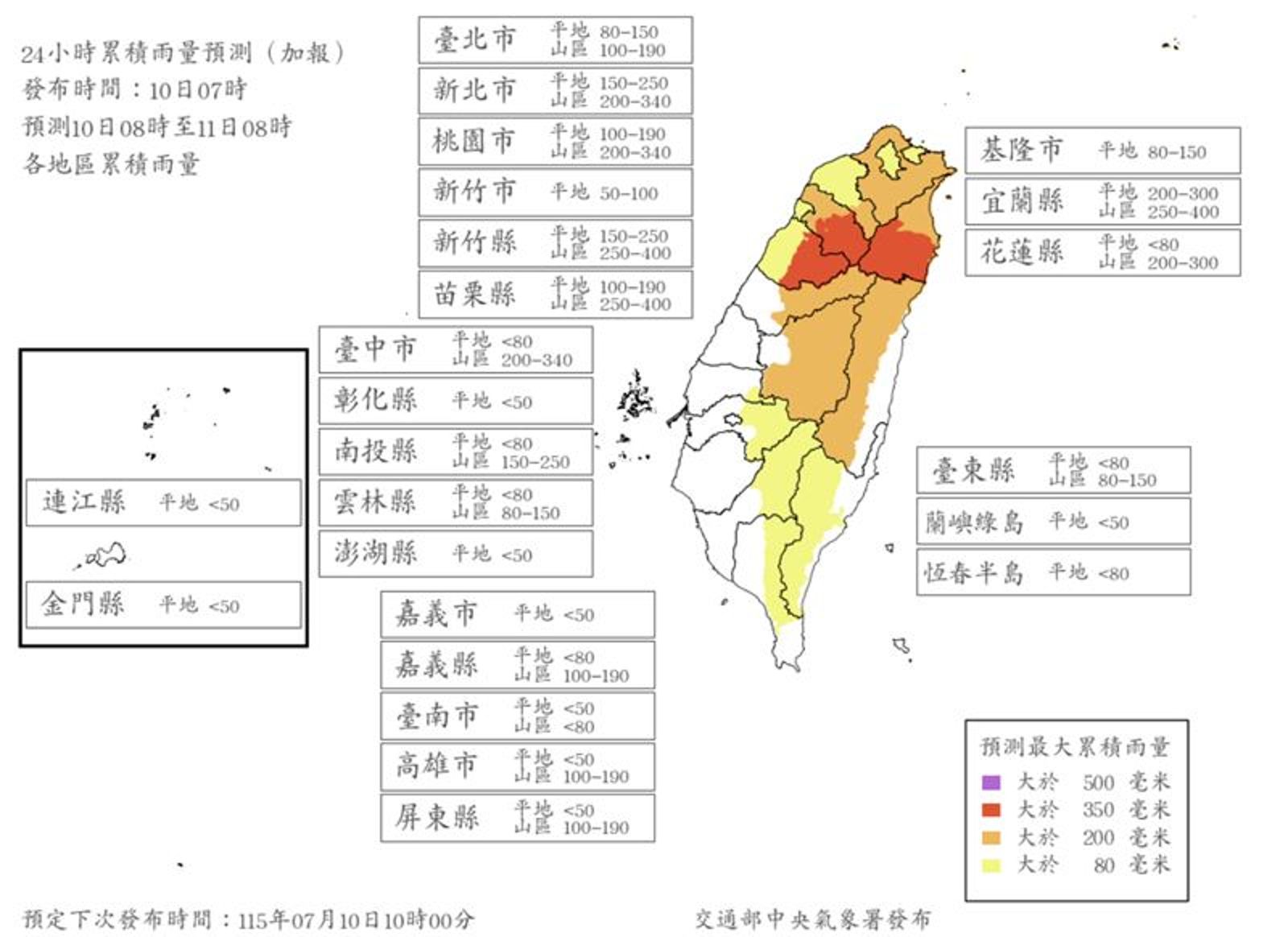連放2天颱風假?巴威最新風雨預測出爐 氣象署:6縣市達標