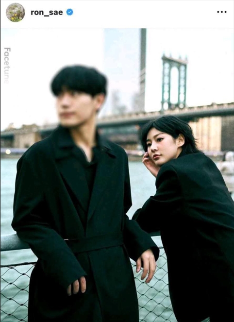 金賽綸今年1月突然在社群上傳與一名男子的寫真照，附文marry，但她本人並未解釋。（網路圖片）