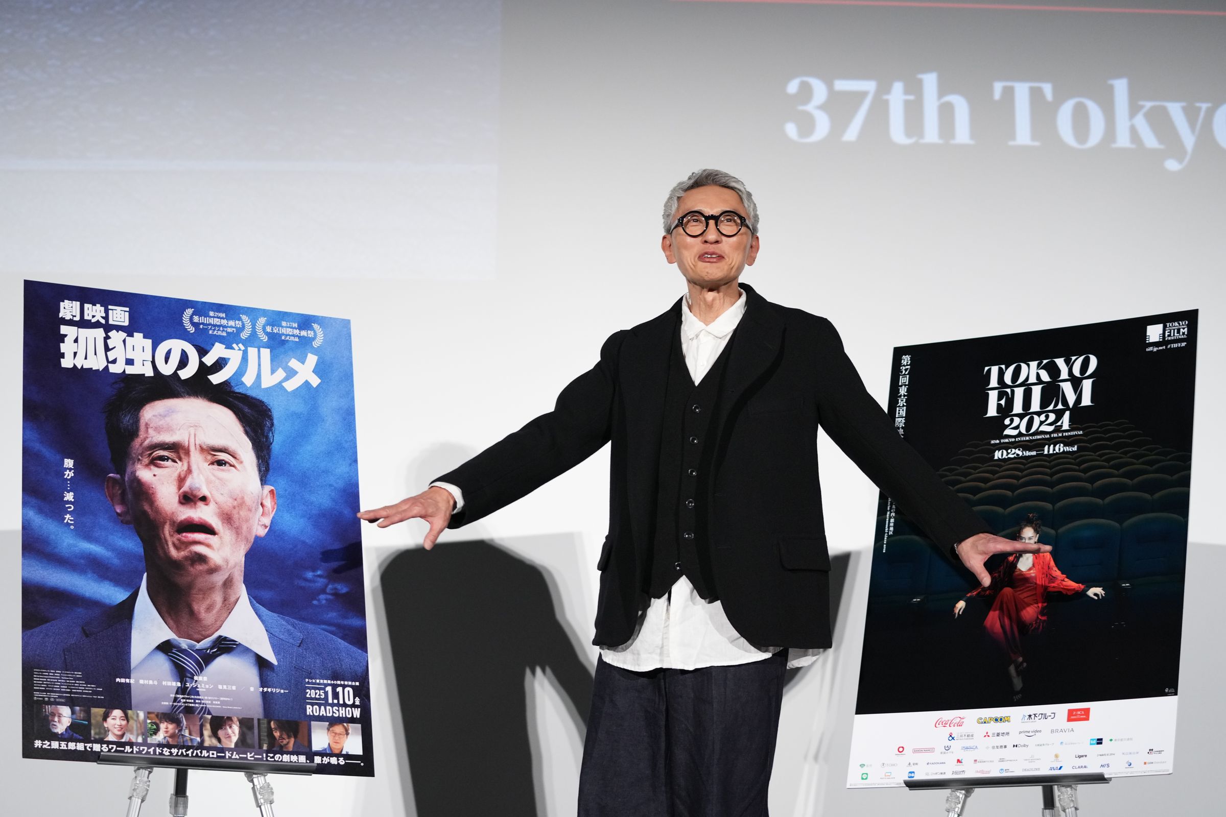 松重豐在《電影版孤獨的美食家》身兼主角、編劇、導演，電影去年入選東京國際影展大師單元，他也親自現身戲院與觀眾分享拍攝大小事。（東京國際影展提供）